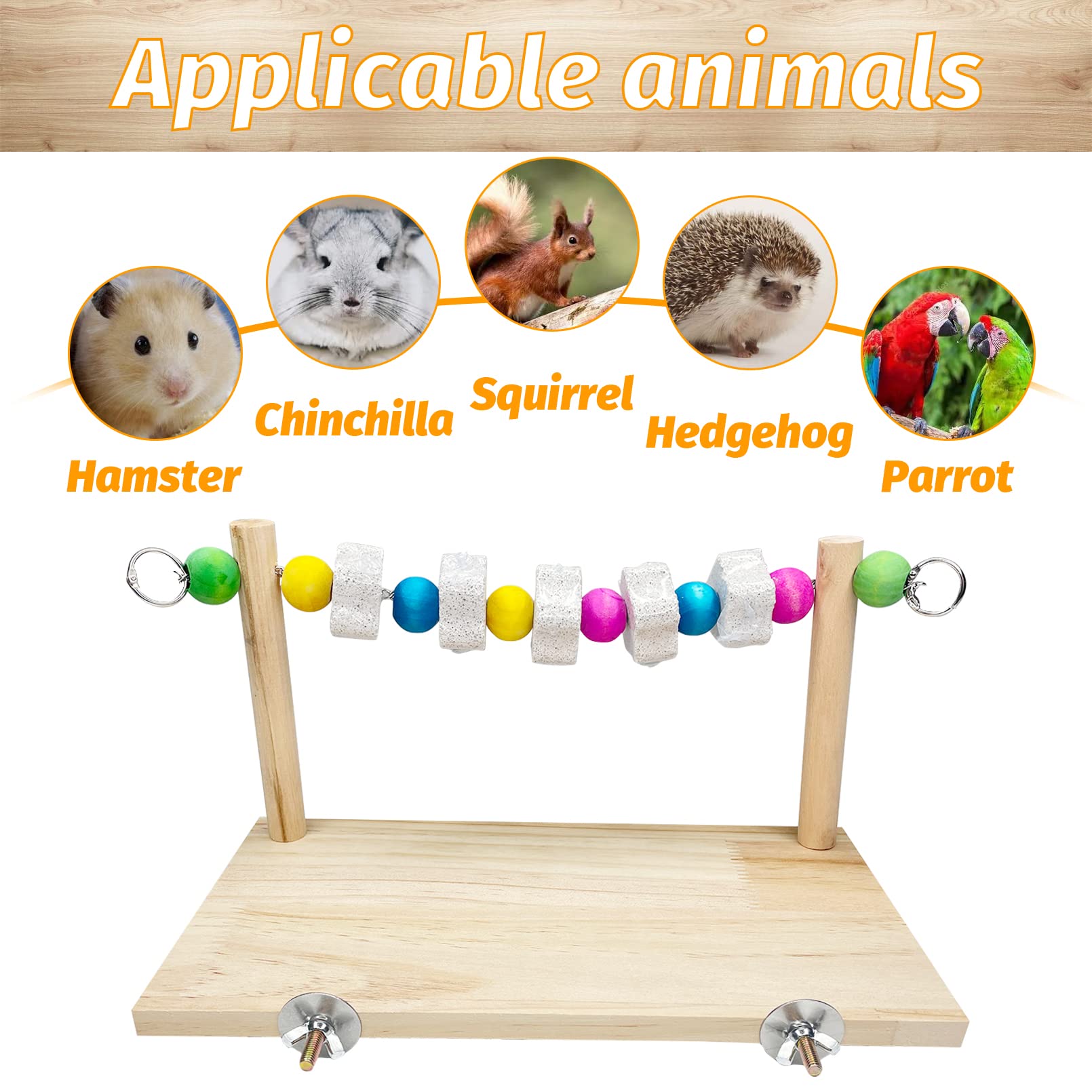 Tfwadmx Chinchilla Ledges Wood, Small Animal Lava Teeth Grinding Stone, Hamster Percy Ledges Wood Platform Chew Toys For Rat Gerbil Guinea Pig Chinchilla Parrot Chipmunk Squirrel Mouse