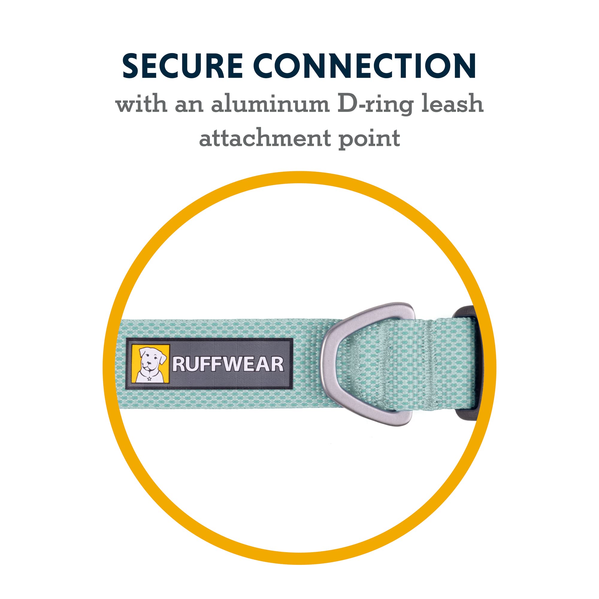Ruffwear, Hi & Light Dog Collar, Minimal And Ultralight Collar For Everyday Walks And Runs, Sage Green, 14''-20''