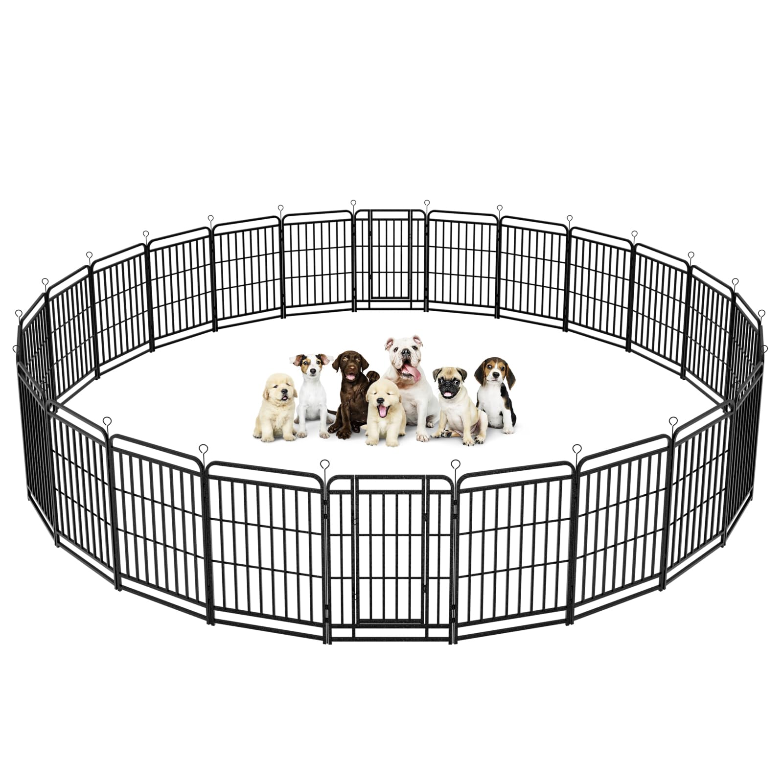 Dog Playpen Outdoor 24 Panels Heavy Duty Dog Fence 40'' Height With Thick Pipe Anti-Rust With Doors Portable For Rv Camping Yard
