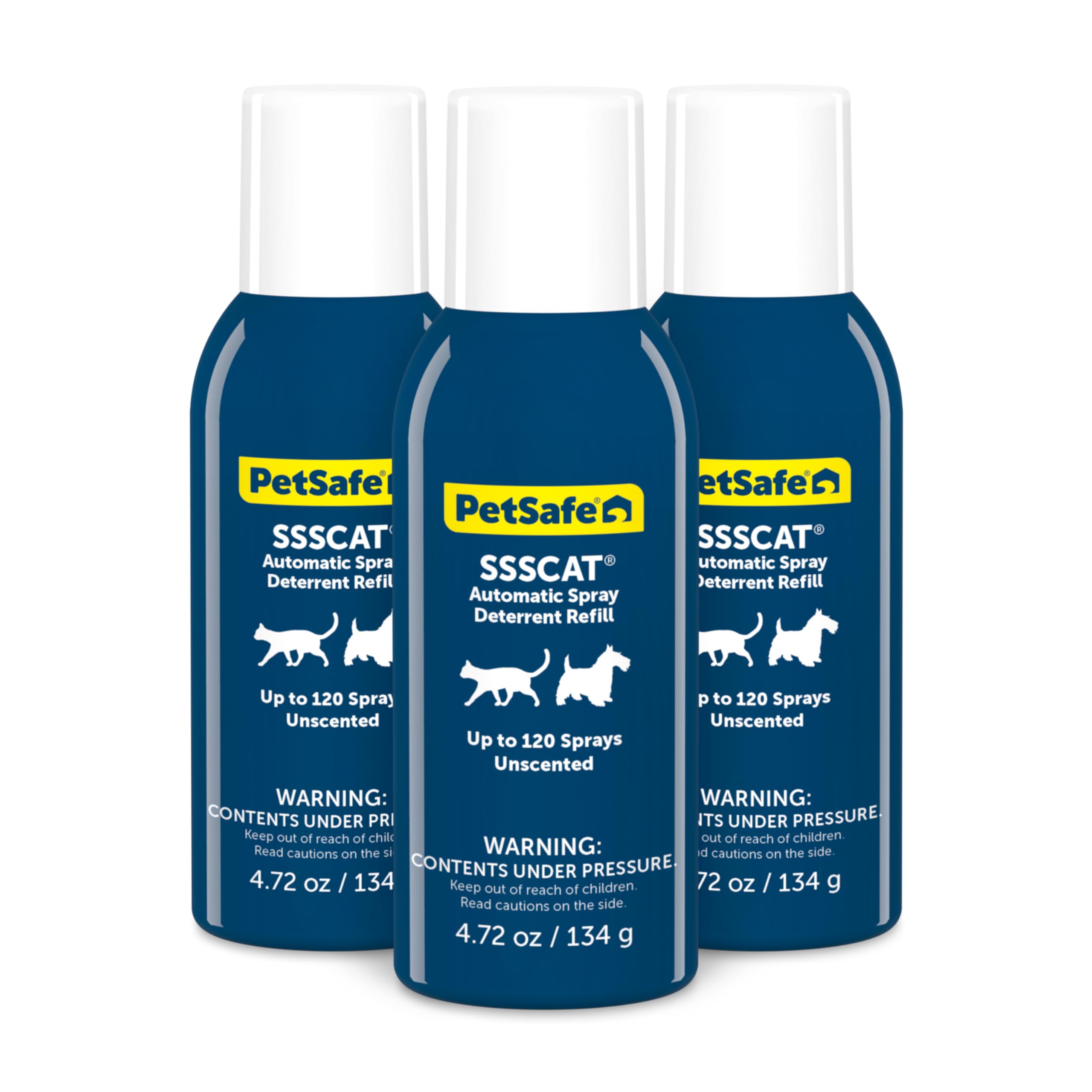 Petsafe Ssscat Refill Can For Motion Activated Automatic Spray Pet Deterrent For Cats And Dogs, Pack Of 3