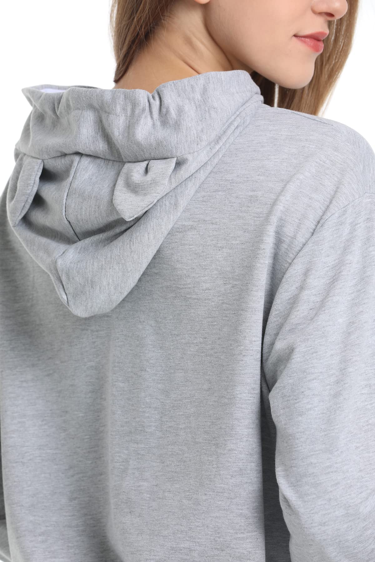 Linyuchen Cat Dog Pouch Hoodie Large Pet Pouch Sweatshirt Puppy Kitten Holder Carrier Pullover Shirt Unisex Hoodies Light Grey
