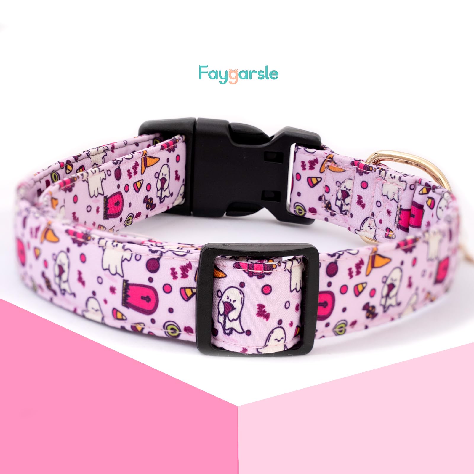 Faygarsle Fall Dog Collar Adorable Ghost Pattern Halloween Collar For Dogs Autumn Collar For Small Medium Large Female And Male Dogs Cute Neckwear For Dogs Purple Collar For Boy Girl Dogs Xs