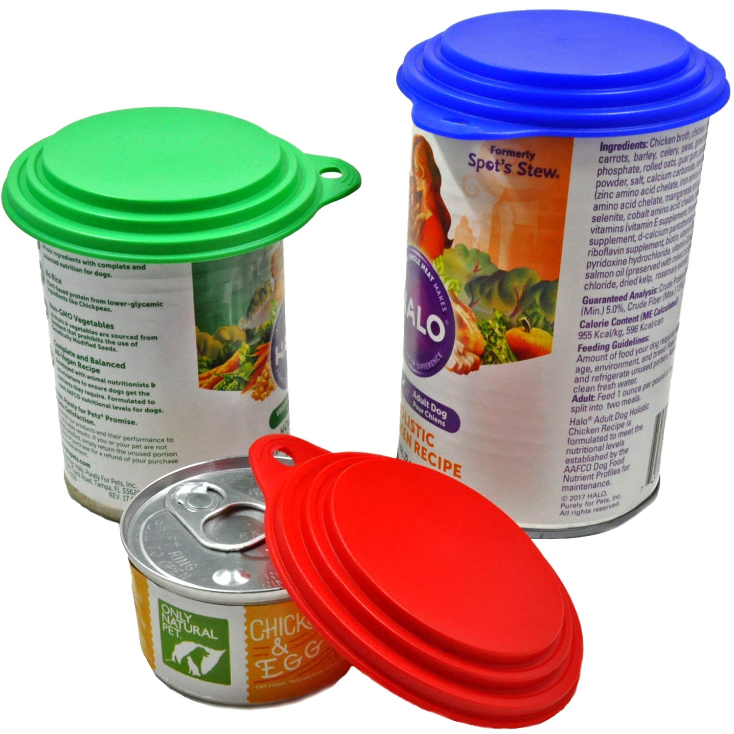 Keep Your Dog and Cat Food Fresh - Pet Food Can Cover Lids - Made in USA, Sold by Vets - Fits Small, Medium and Large Cans - BPA