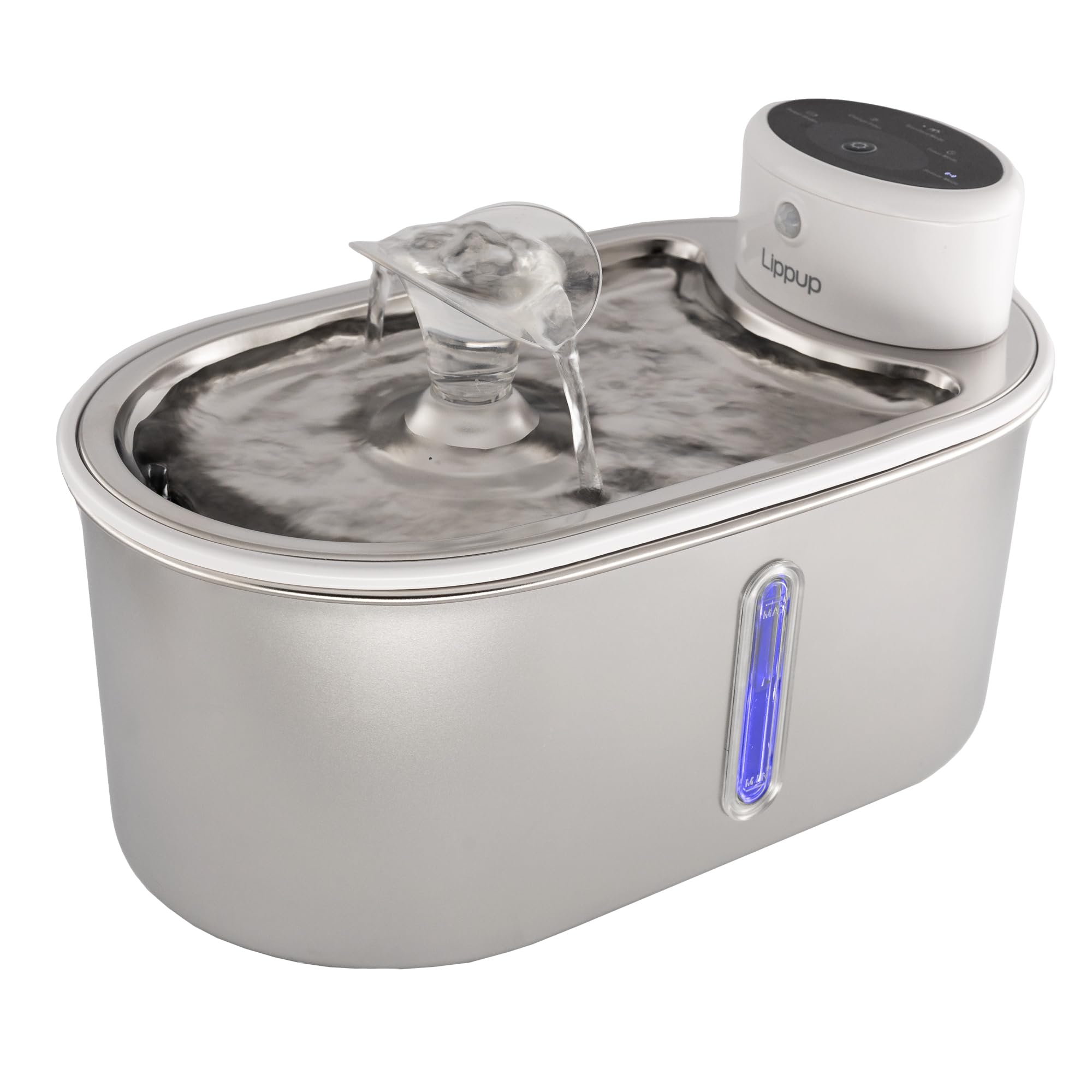 Lippup Wireless Cat Water Fountain Stainless Steel, 5200Mah Battery, Ultra Quiet, Automatic Water Dispenser For Cats, 108Oz/3.2L