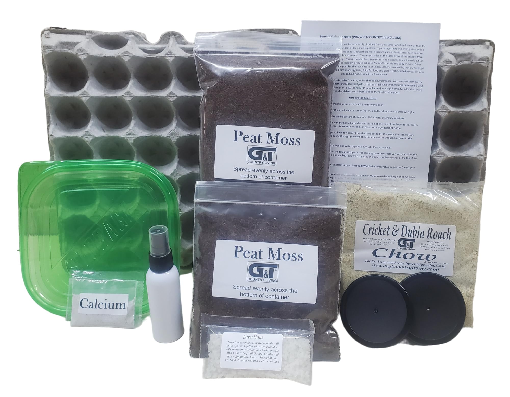 G&T Country Living Cricket Colony Starter Kit for Breeding Feeder Crickets (1-Tub Setup) - Easy Habitat for Reptile Owners, Inse