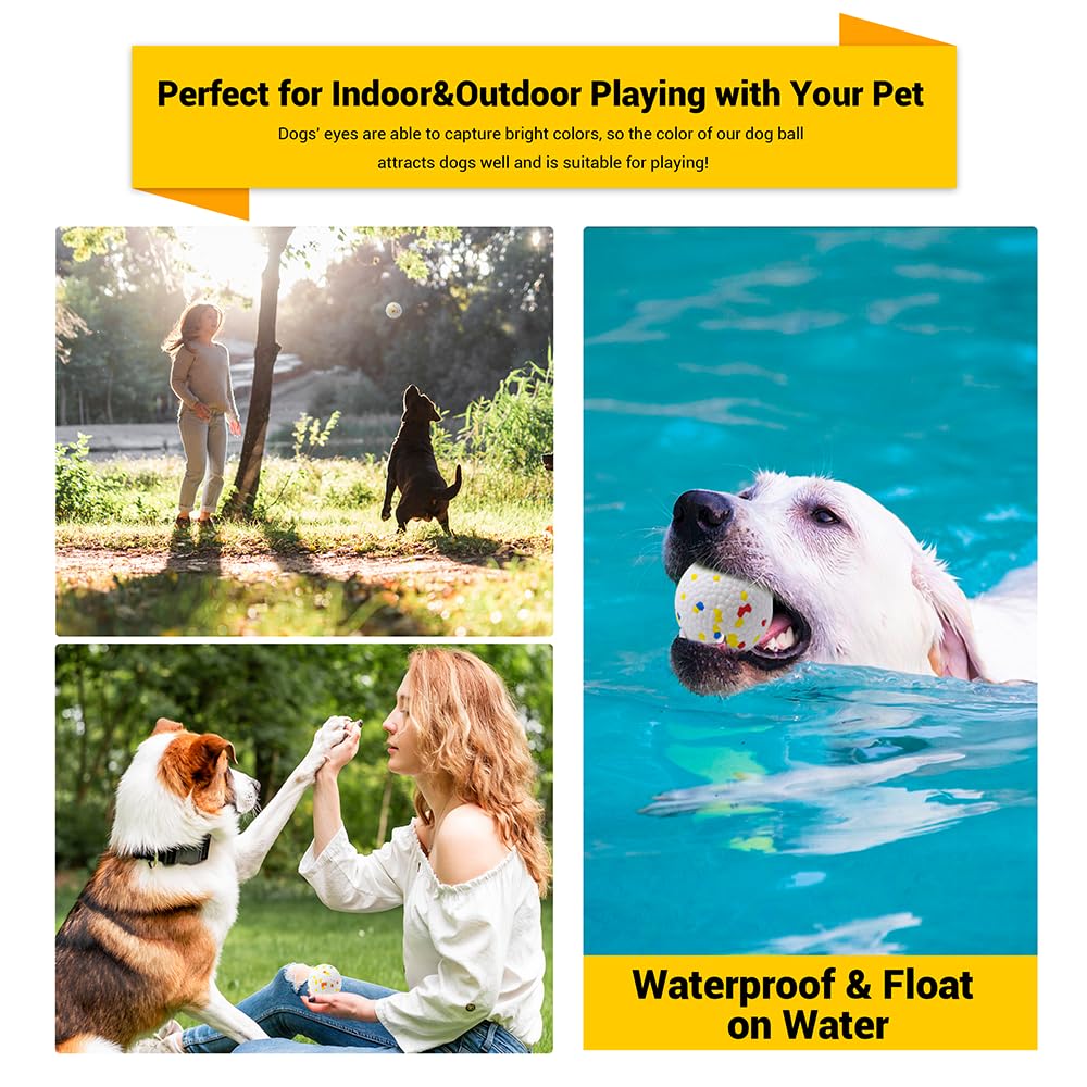 Lievuiken Dog Balls Toys For Aggressive Chewers, Indestructible Durable Bouncy Floating Balls For Dogs To Fetch, Durable Solid Rubber Ball For Training Dog(4 Pcs)