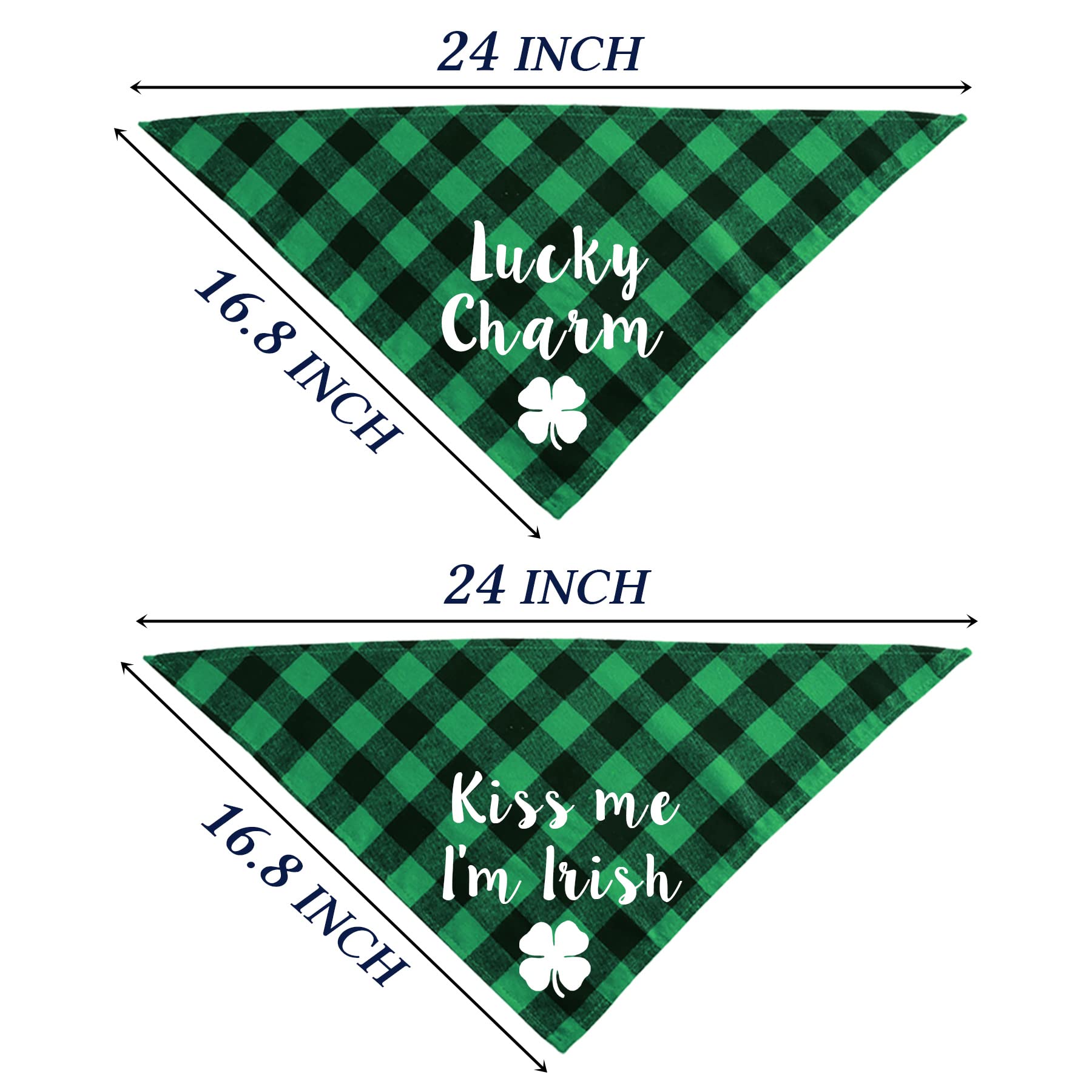 Stmk 2 Pack St. Patrick'S Day Dog Bandanas, Holiday Plaid Dog Puppy Bandana For Dog Puppy St. Patrick'S Day Holiday Party Decorations
