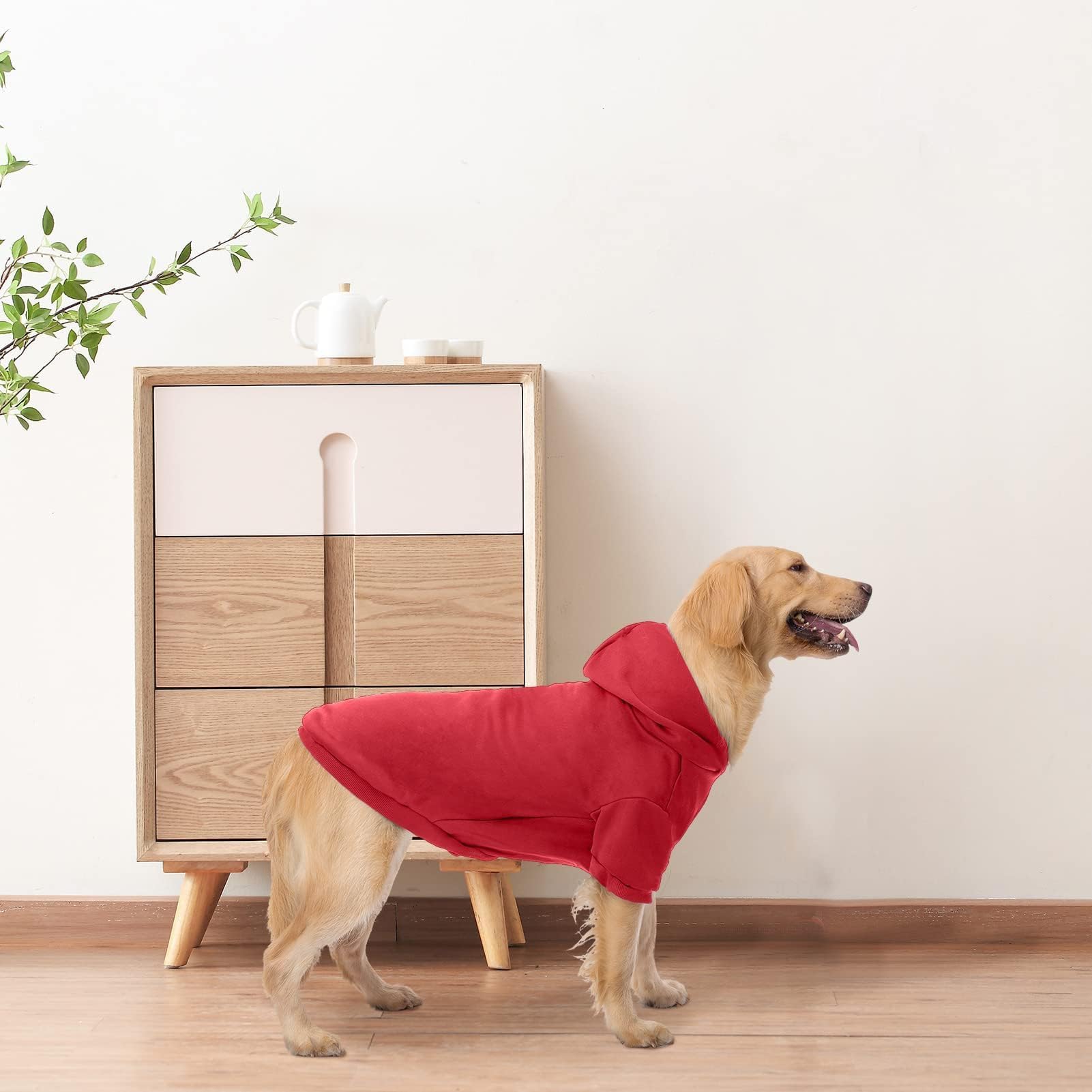 Bingpet Dog Hoodie,Fleece Lined Fall Cold Winter Dog Puppy Sweatshirt With Leash Hole,Soft Warm Dog Sweaters Outfit,Pullover Hoodie For Small Medium Large Dogs Cats Boys And Girls(Red,Xxl)