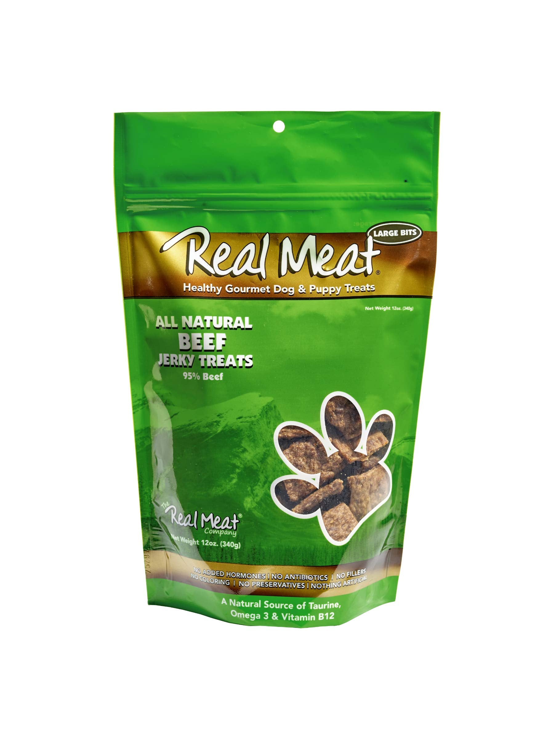 Real Meat Dog Treats - Two 12oz Bag of Bite-Sized Air-Dried Beef Jerky for Dogs - Grain-Free Jerky Treats with 95% Free-Range, G