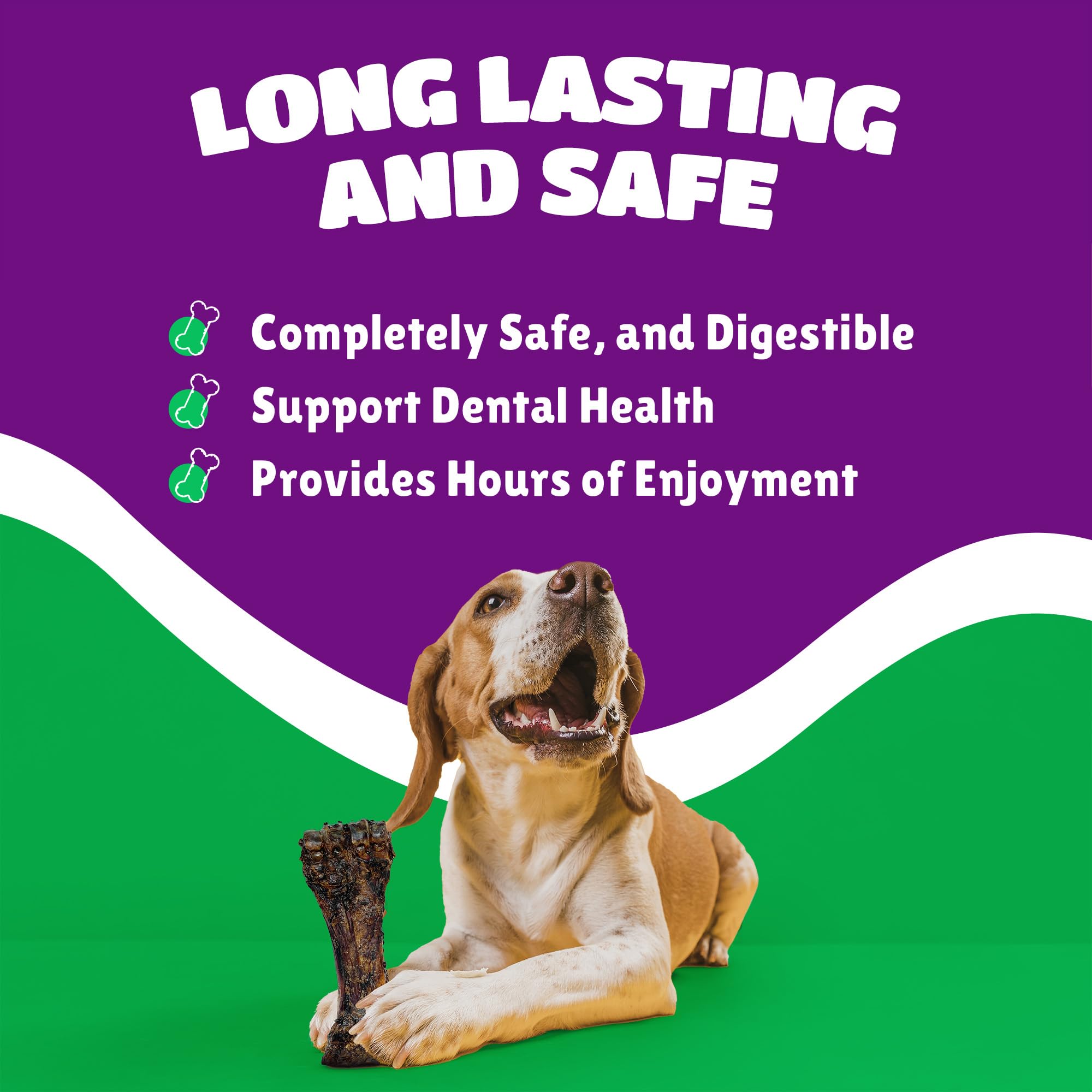 Large Dog Bones Long Lasting, Liver Coated Dog Bones for Aggressive Chewers, Natural Treats for Large Dogs, Healthy Beef Shin Ch