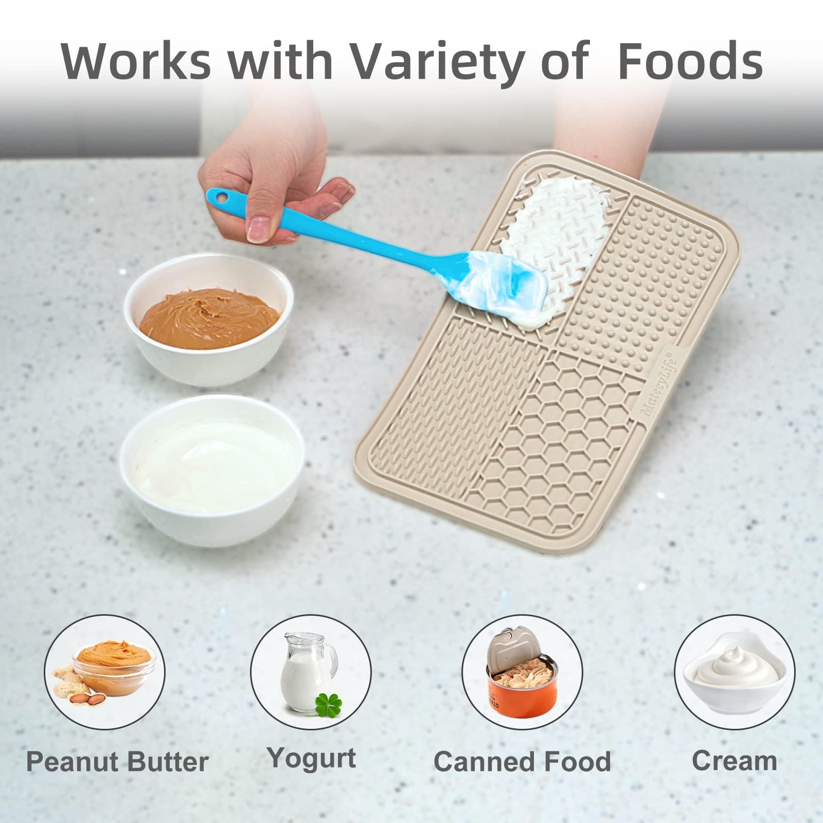 Mateeylife 2Pcs Large Lick Mat For Dogs With Suction Cups, Slow Feeder Dog Bowls, Dog Lick Mat For Anxiety Relief, Dog Toys To K