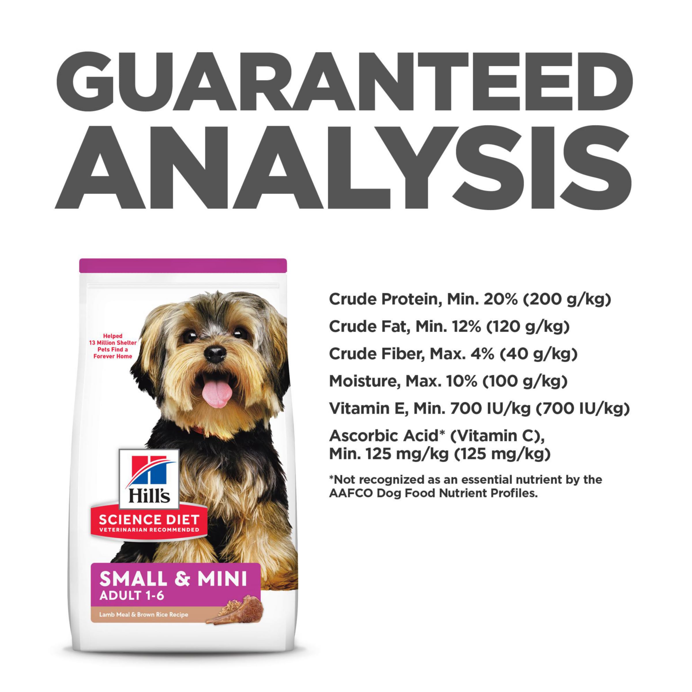 Hills Science Diet Small & Mini, Adult 1-6, Small & Mini Breeds Premium Nutrition, Dry Dog Food, Lamb & Brown Rice, 4.5 lb Bag
