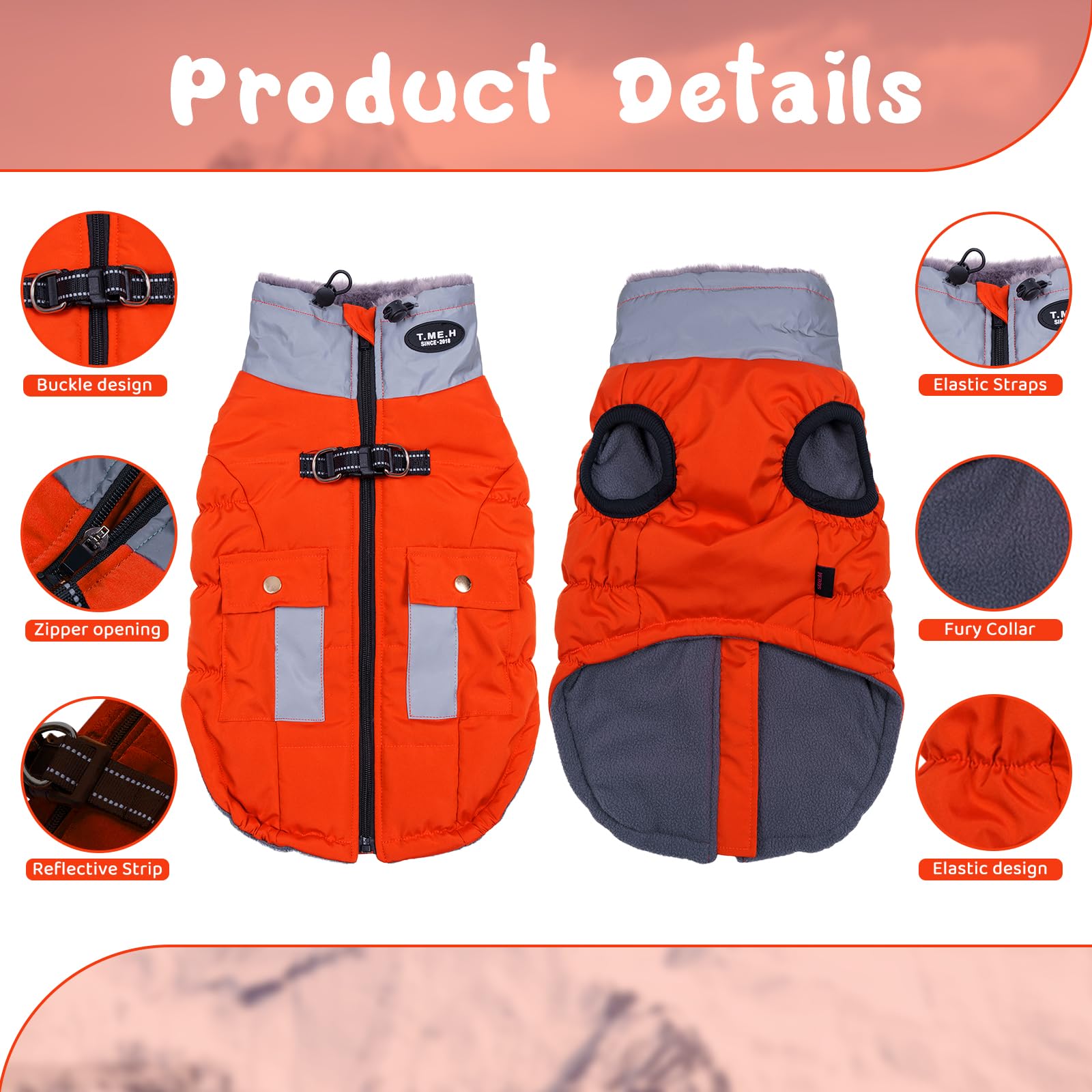 Gyuzh Dog Jacket With Pockets And Faux Fur Collar - Adjustable, Reflective, Waterproof Winter Coats For Small To Large Dogs (X-S