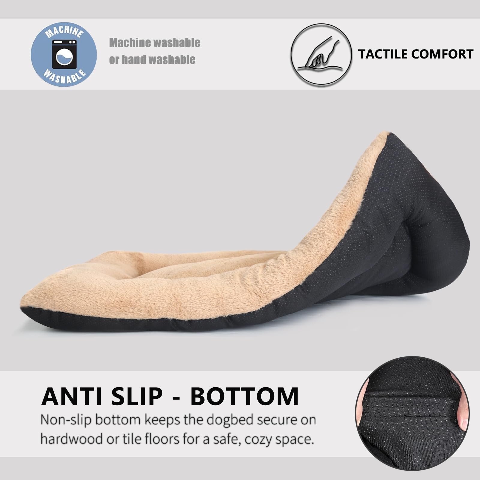 Dog Beds Crate Pad For Medium Dogs Fit Metal Crates Or Cages,Ultra Soft Dog Kennel Mat For Crates Washable With Anti-Slip Bottom