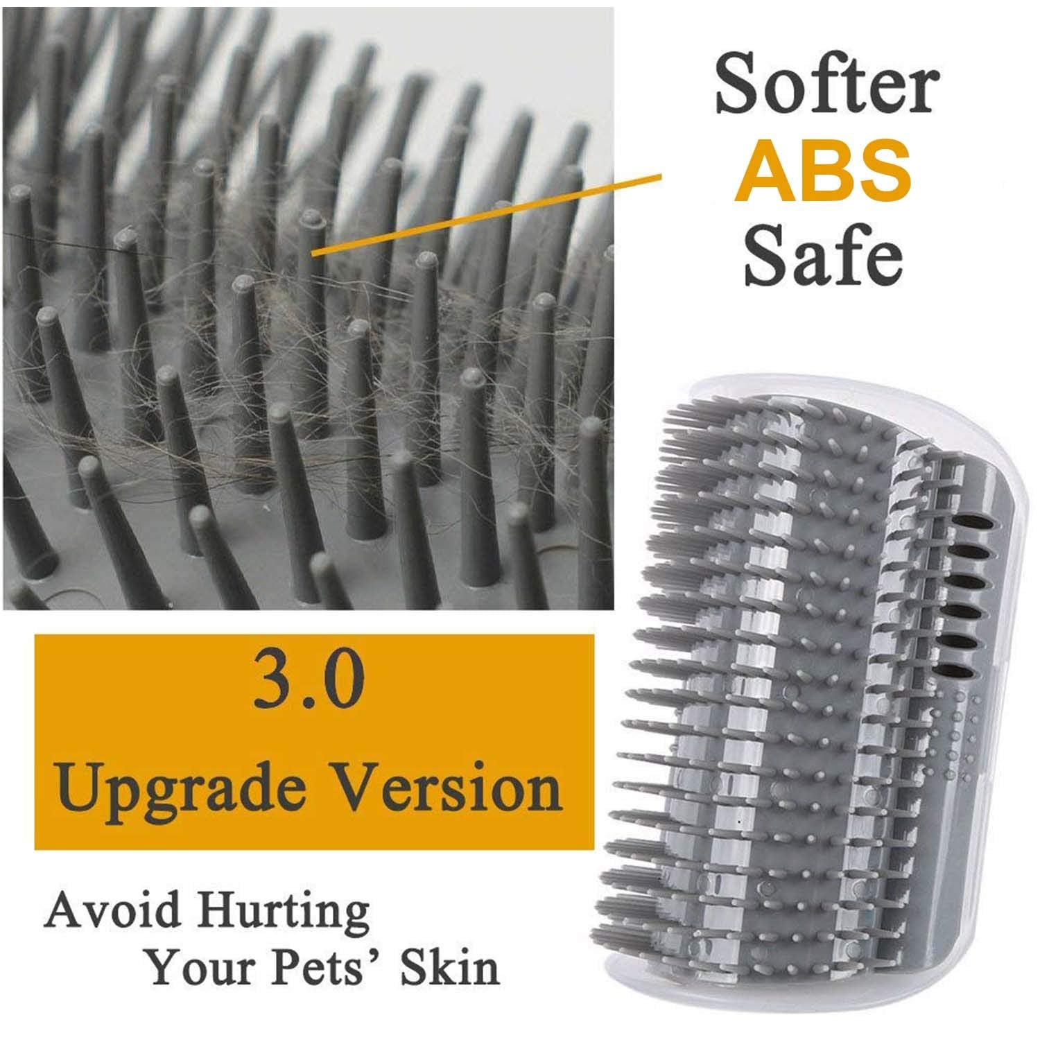 30 Softer cat Self groomer with catnip, Dog cat corner groomer,Wall corner Scratcher comb,grooming Massage Brush, Perfect Scratc