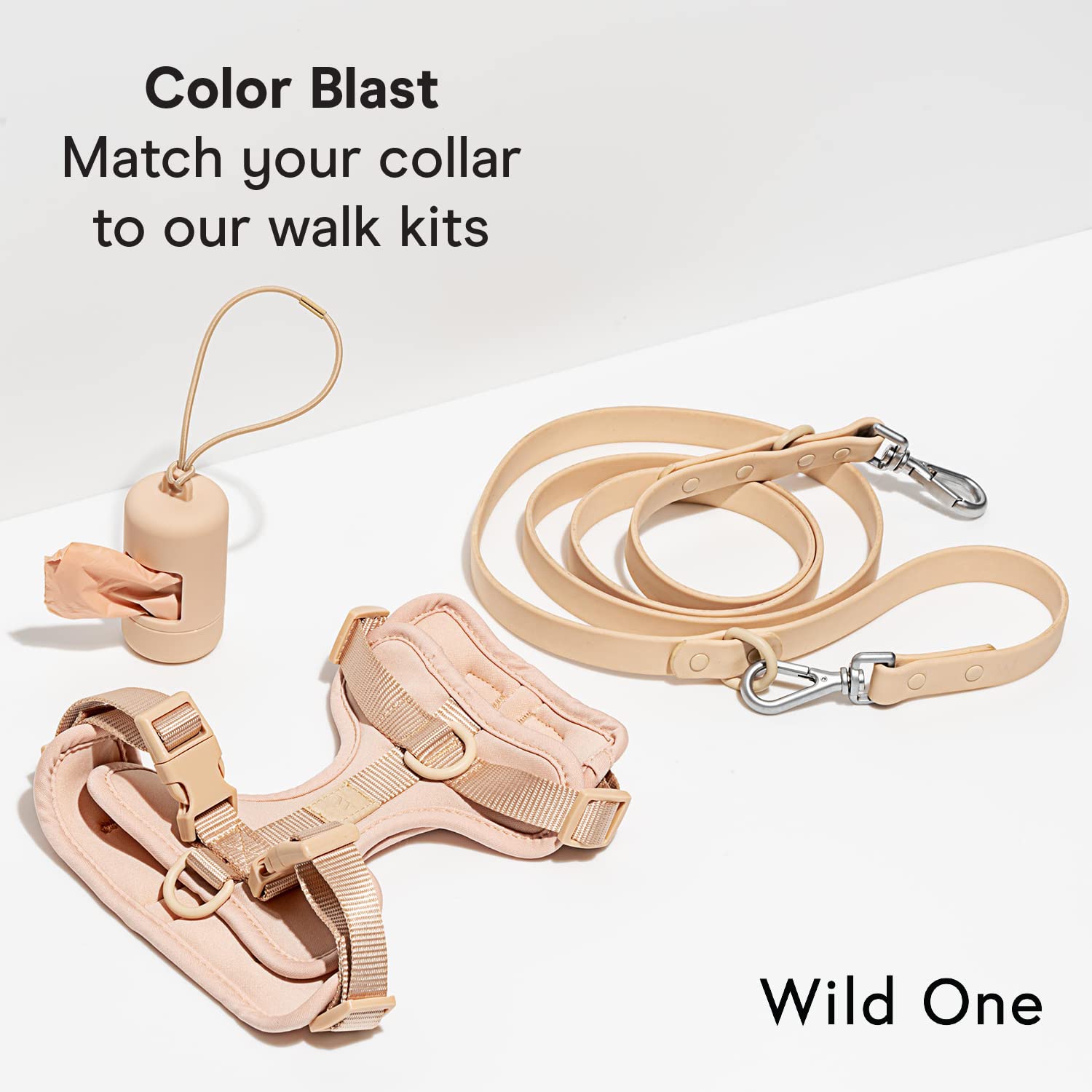 Wild One Dog Collar, The Original Easy-Clean, All Weather Flex-Poly Strap With Metal, Durable, Dirt And Odor Resistant, Size M,