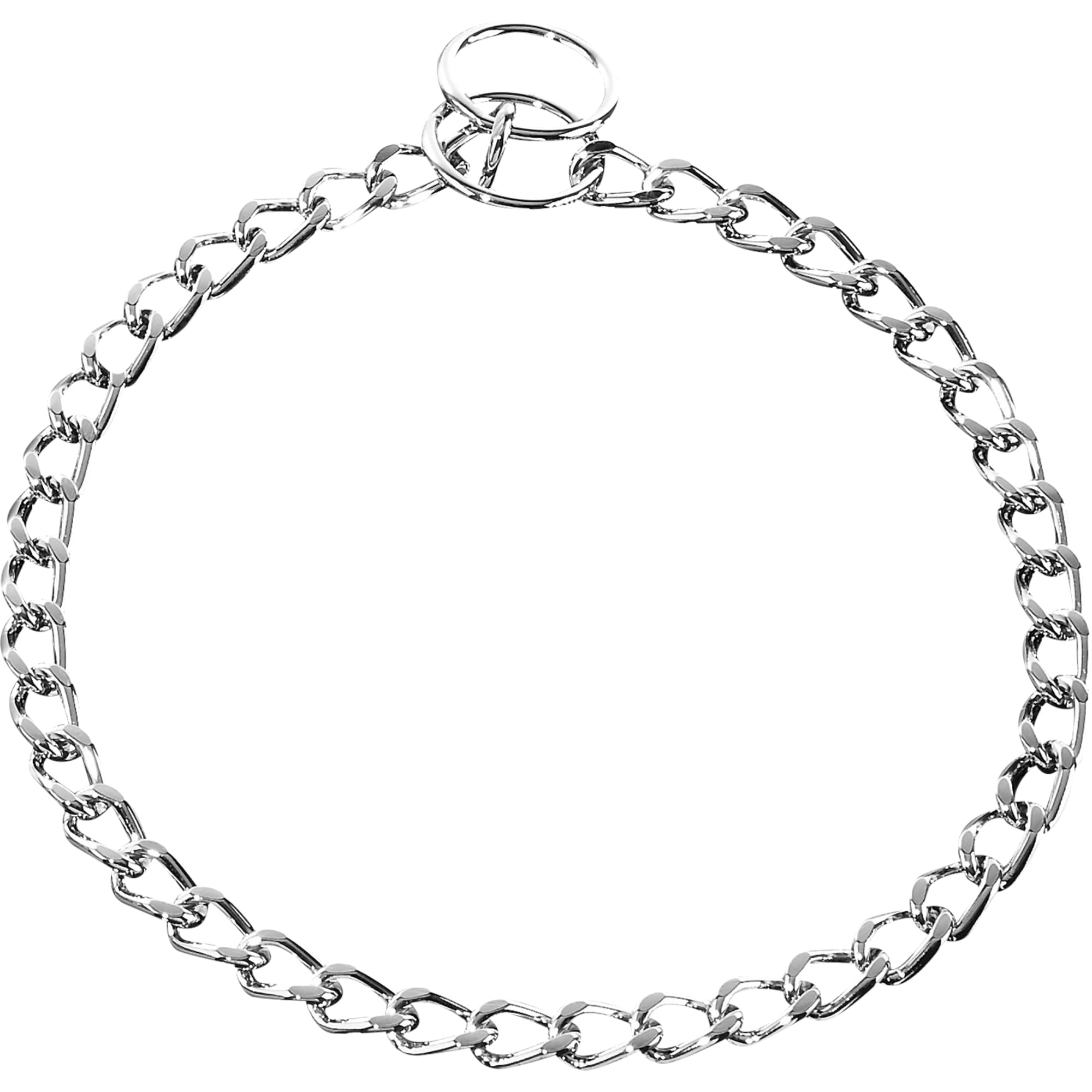 Herm Sprenger Chrome Plated Steel Dog Collar With Short Flat Links Choke Chain Two O-Rings For Small Medium Large Dogs Professio