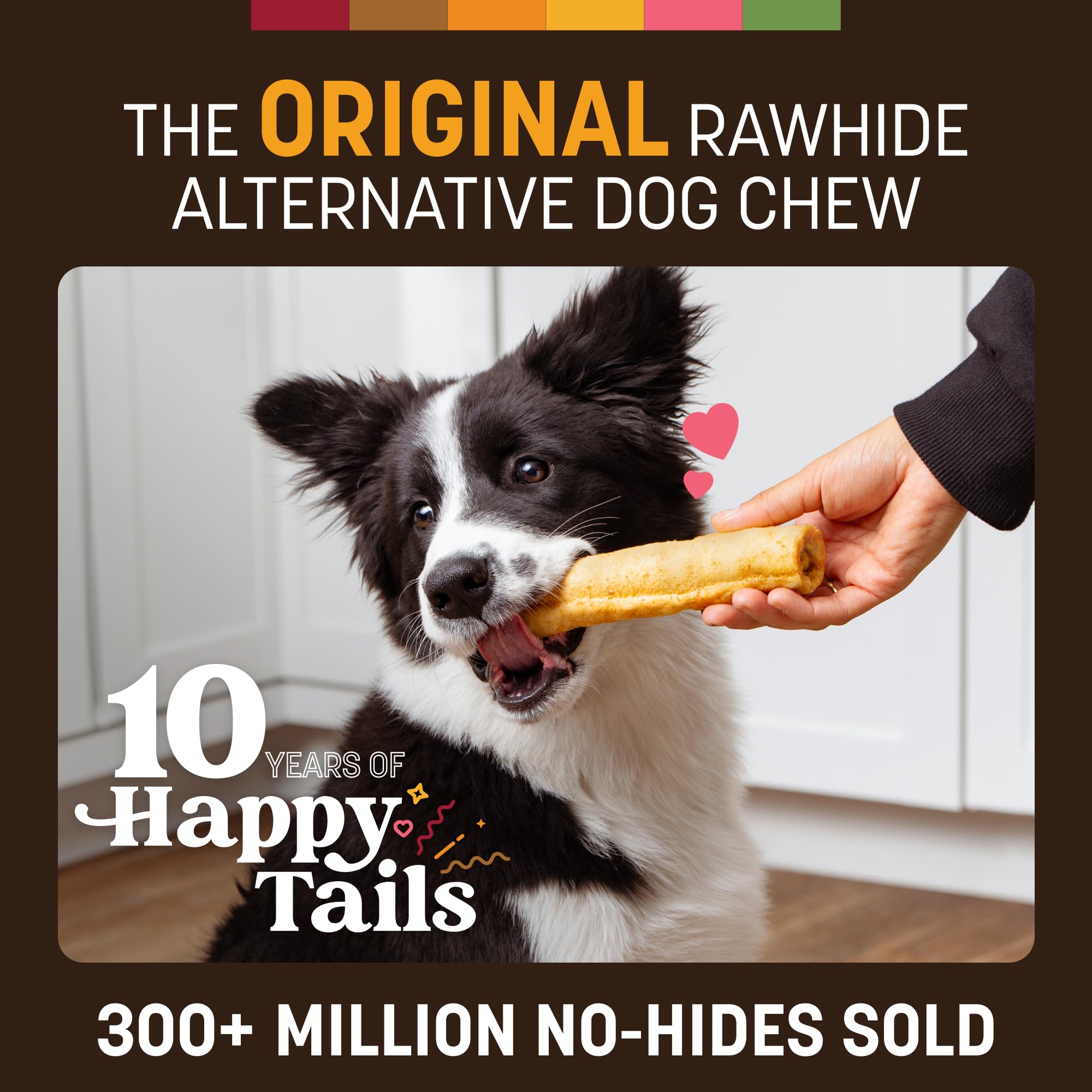 Earth Animal No Hide Chews - From the Grill Rolls Grilled Cheese Vegetarian Flavor Rawhide Free Medium Dog Chews - 3 Count