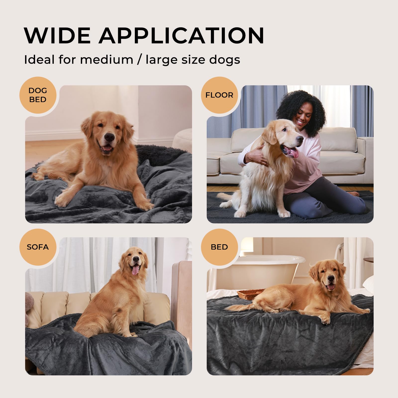 Luciphia Waterproof Blanket For Large Dogs Liquid Proof Furniture Protector Washable Pet Reversible Bed Cover For Couch Soft She