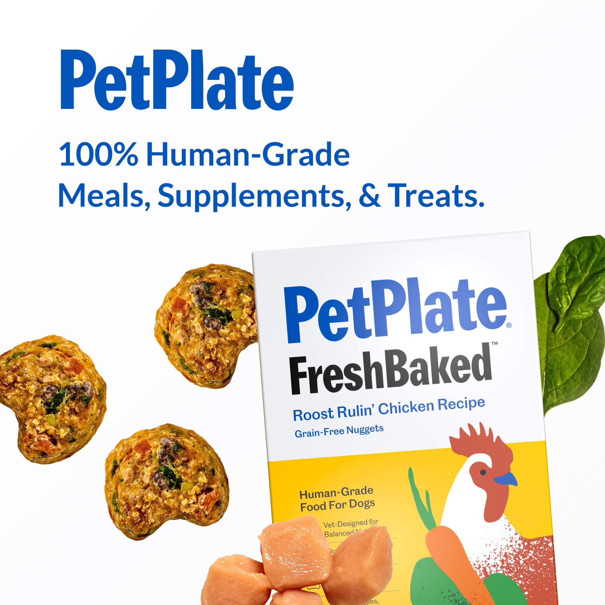 PetPlate Roost Rulin Chicken FreshBaked Dry Dog Food, Gently Baked and Air-Dried Human Grade Dog Food, Formulated with Prebioti