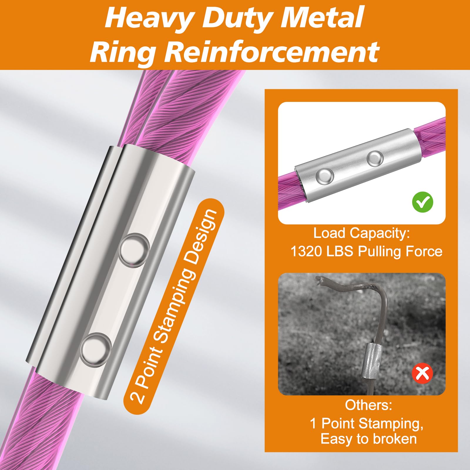 Tresbro Tie Out Cable For Large Dog, 70Ft Runner Chain For Yard, Heavy Duty Leash With Swivel Hook And Spring, Chain Line For Ya