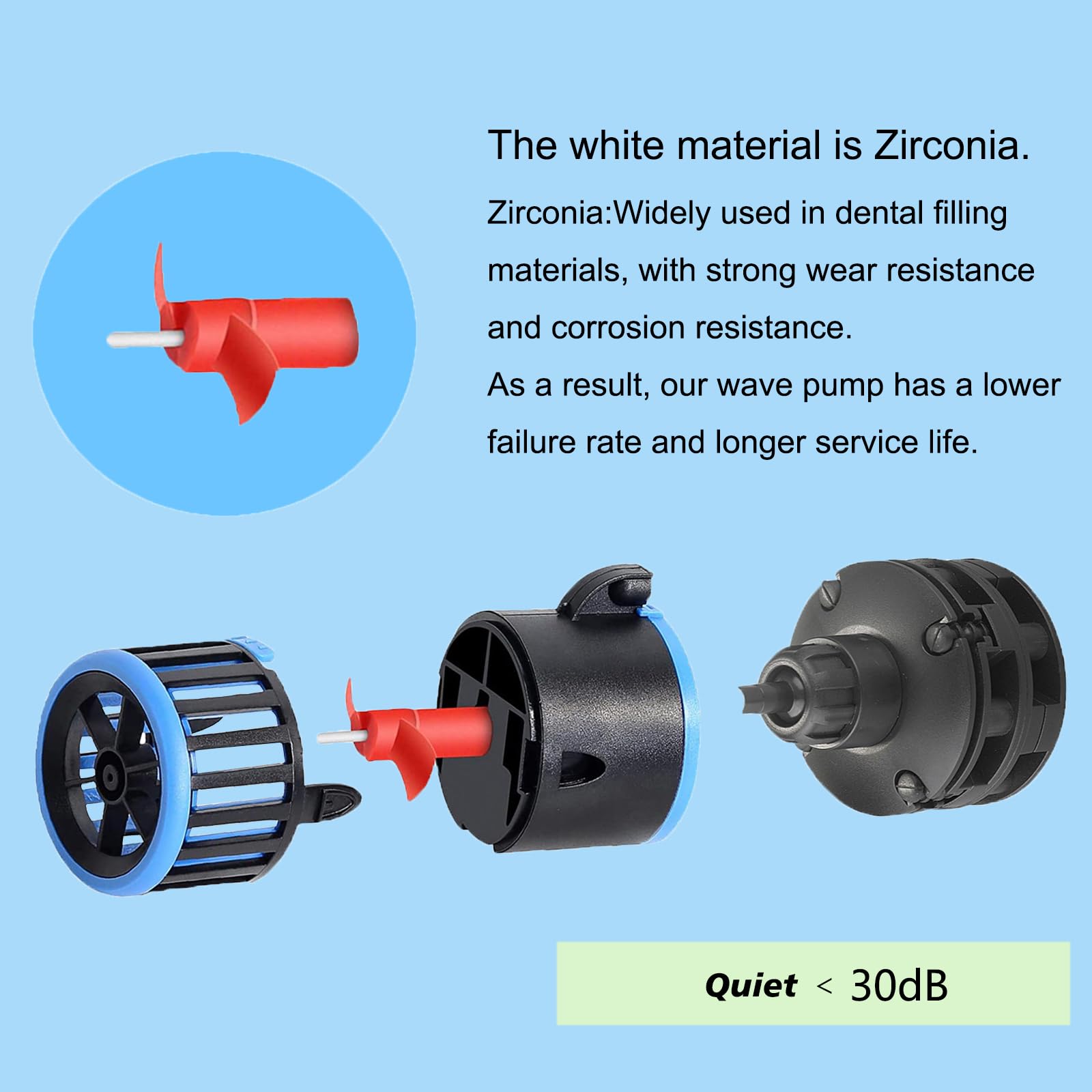 Carefree Fish Magnetic Aquarium Wave Maker 3W 800Gph Quiet and Strong Powerhead Submersible Water Circulation Pump 360 Adjustabl