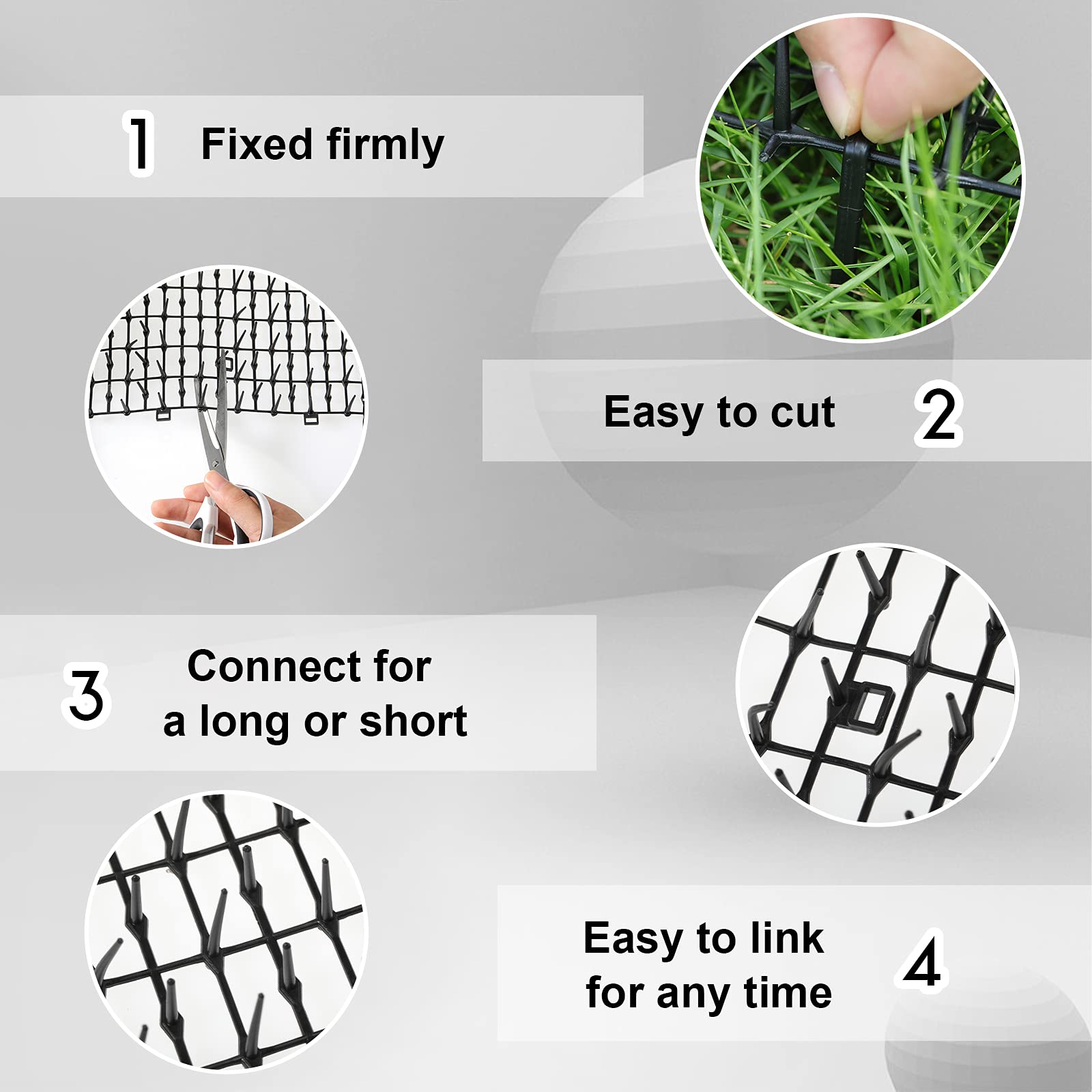 Zopeal 79 x 12 Inch/1 Roll Cat Spikes Keep Dog Off Couch Cat Deterrent Mat Strips Spiked Mat Fence Outdoor Indoor Keep Pet Off C