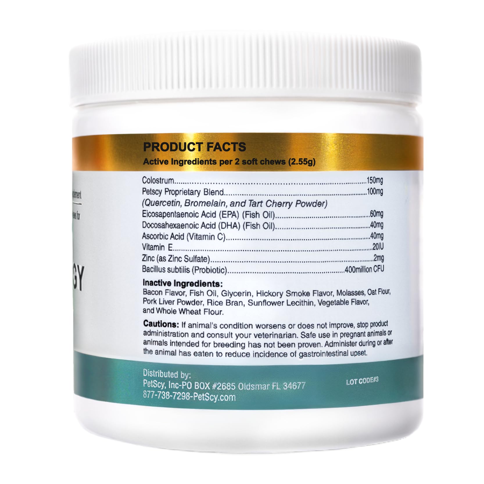 PetScy Itch & Allergy Plus Chews for Dogs Itchy Skin, Ears & Paws | Probiotics, Moringa & Turmeric | for Skin Redness, Hair Loss