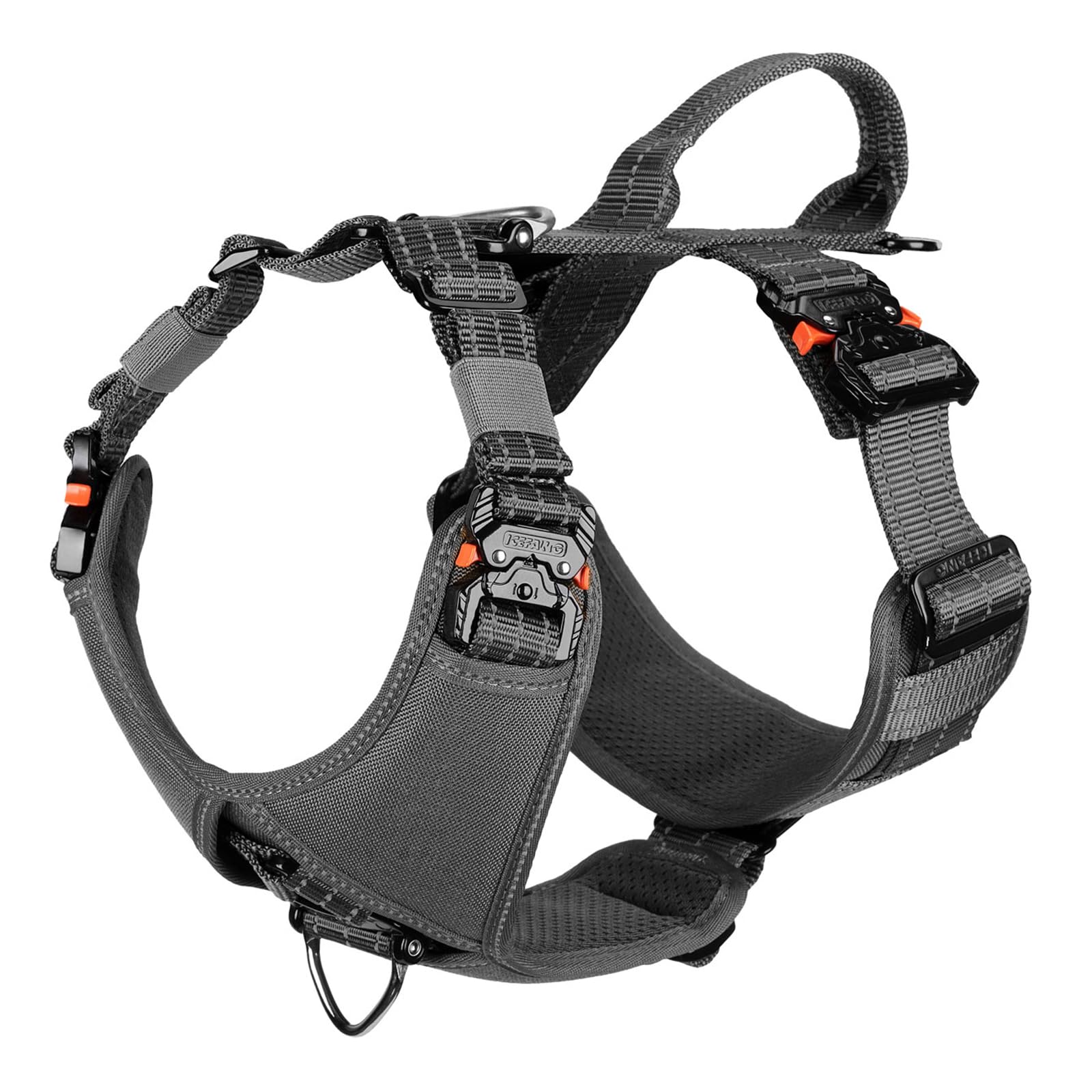 Icefang Dog Strap Harness With 4 X Metal Buckles,For Large Sized Dog,K9 Vest,Y-Shape Chest,Adjustable Pet Harness,No-Pull Front 