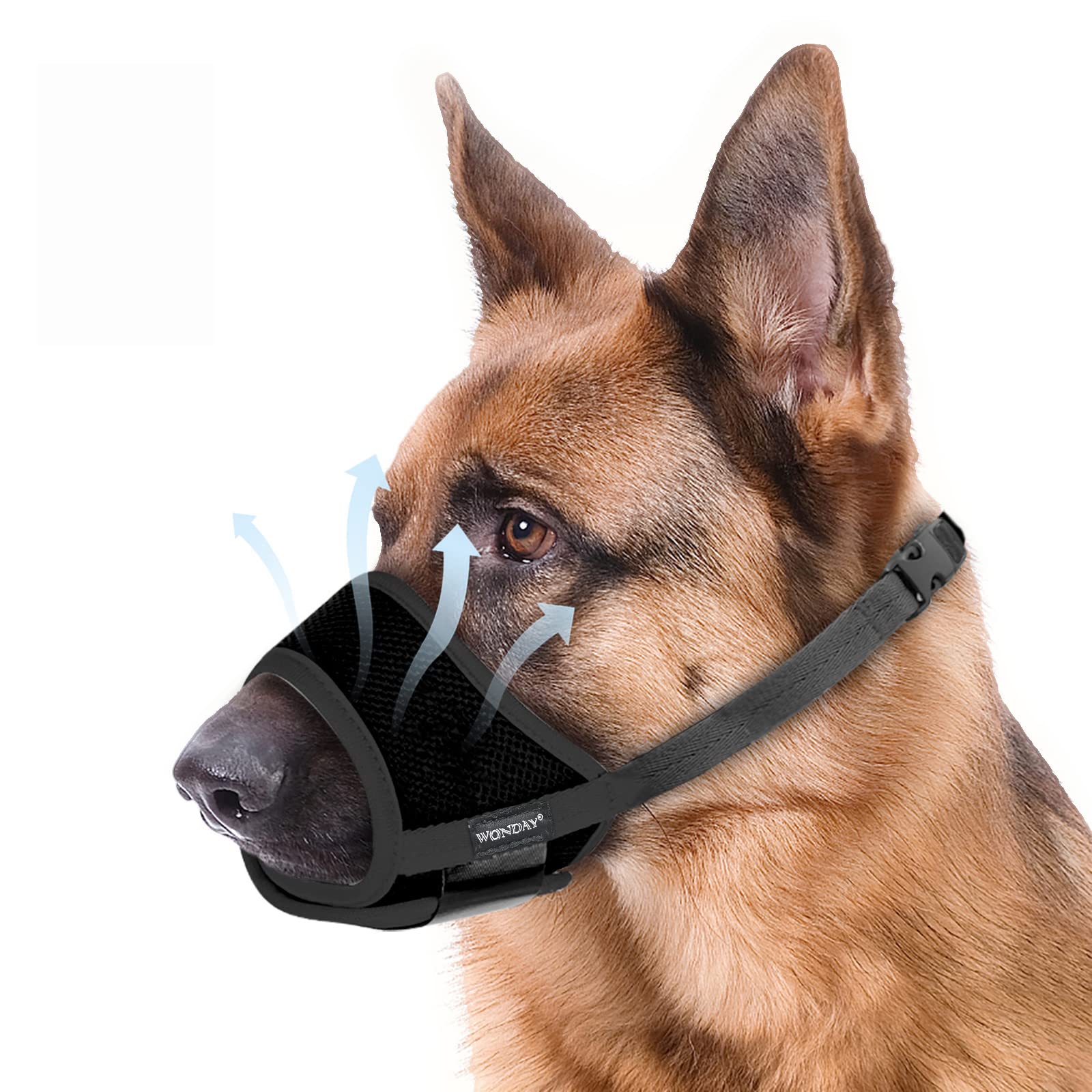 Dog Muzzle For Medium Dogs, Dog Muzzle For Large Dogs Biting, Soft Nylon Muzzle Anti Biting Barking Chewing,Air Mesh Breathable 