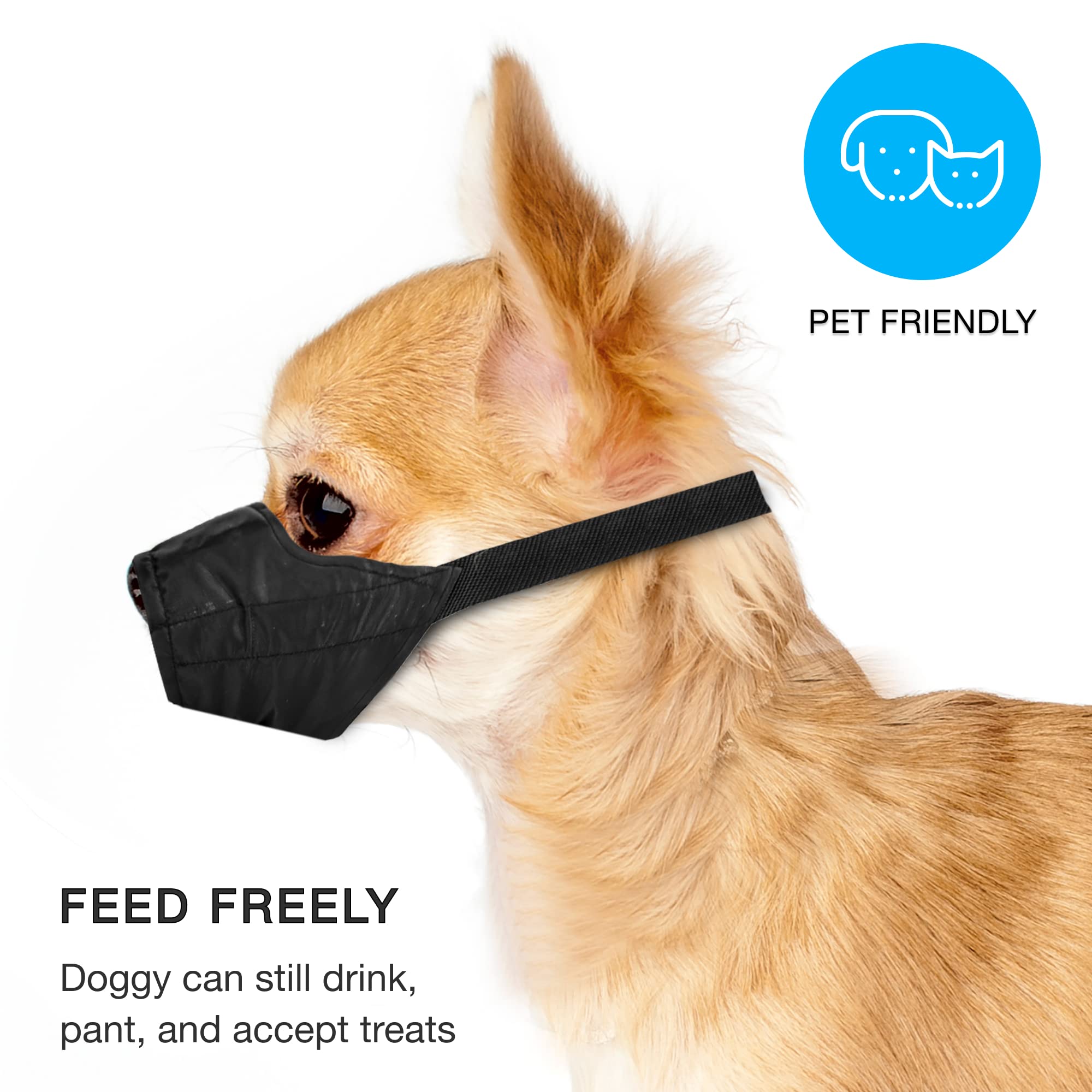 Weebo Pets Dog Muzzle For Small Dogs 5-15Lbs (Xx-Small) Soft Mesh Nylon Quick Fit Dog Muzzle - Small Breed Dog Grooming Supplies
