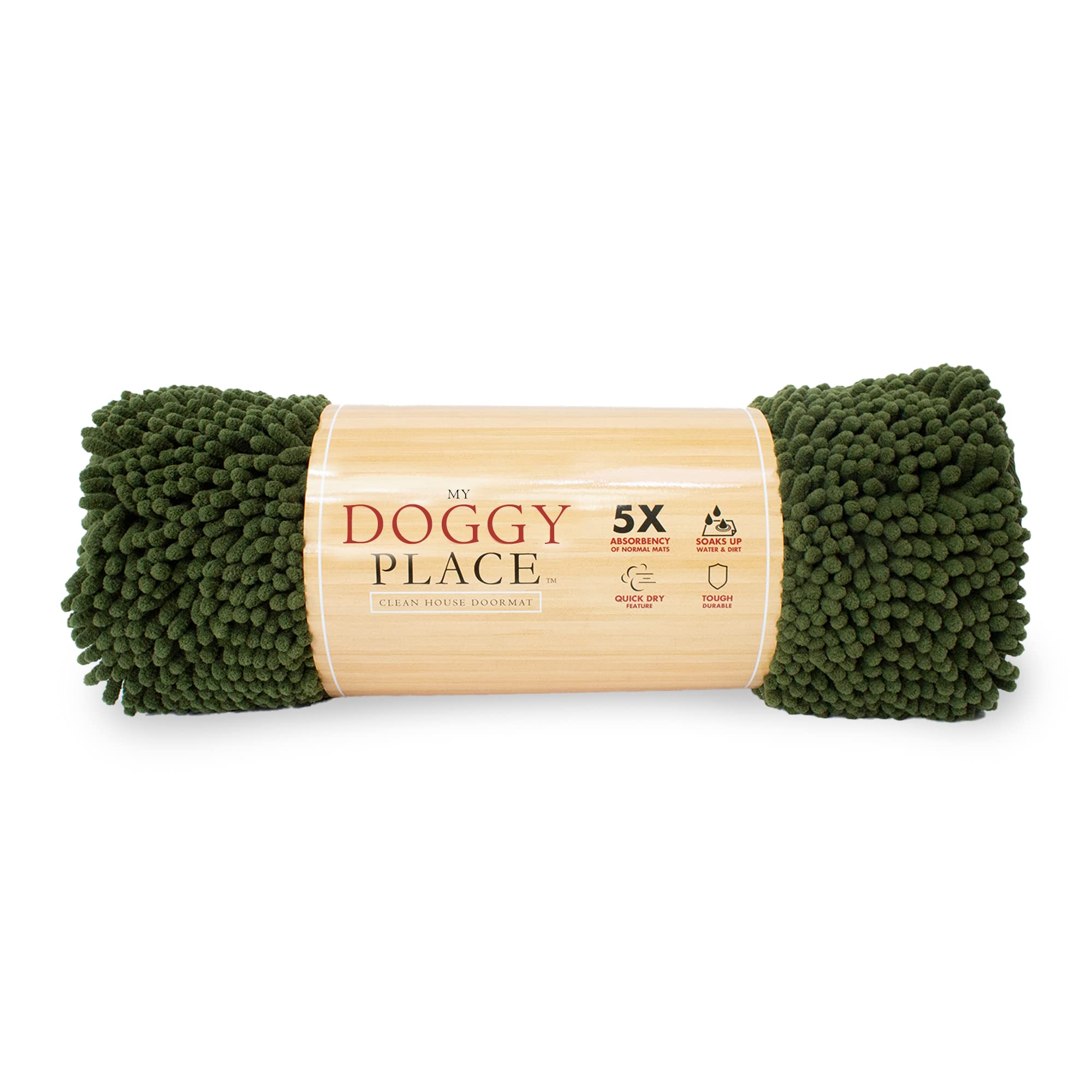 My Doggy Place - Microfiber Door Mat - Soft And Plush Pet Mat For Every Room Of The House - Dirt And Water Absorbent Mat - Washer & Dryer Safe Non-Slip Mat - Chive Runner Rug - 60 X 36 In