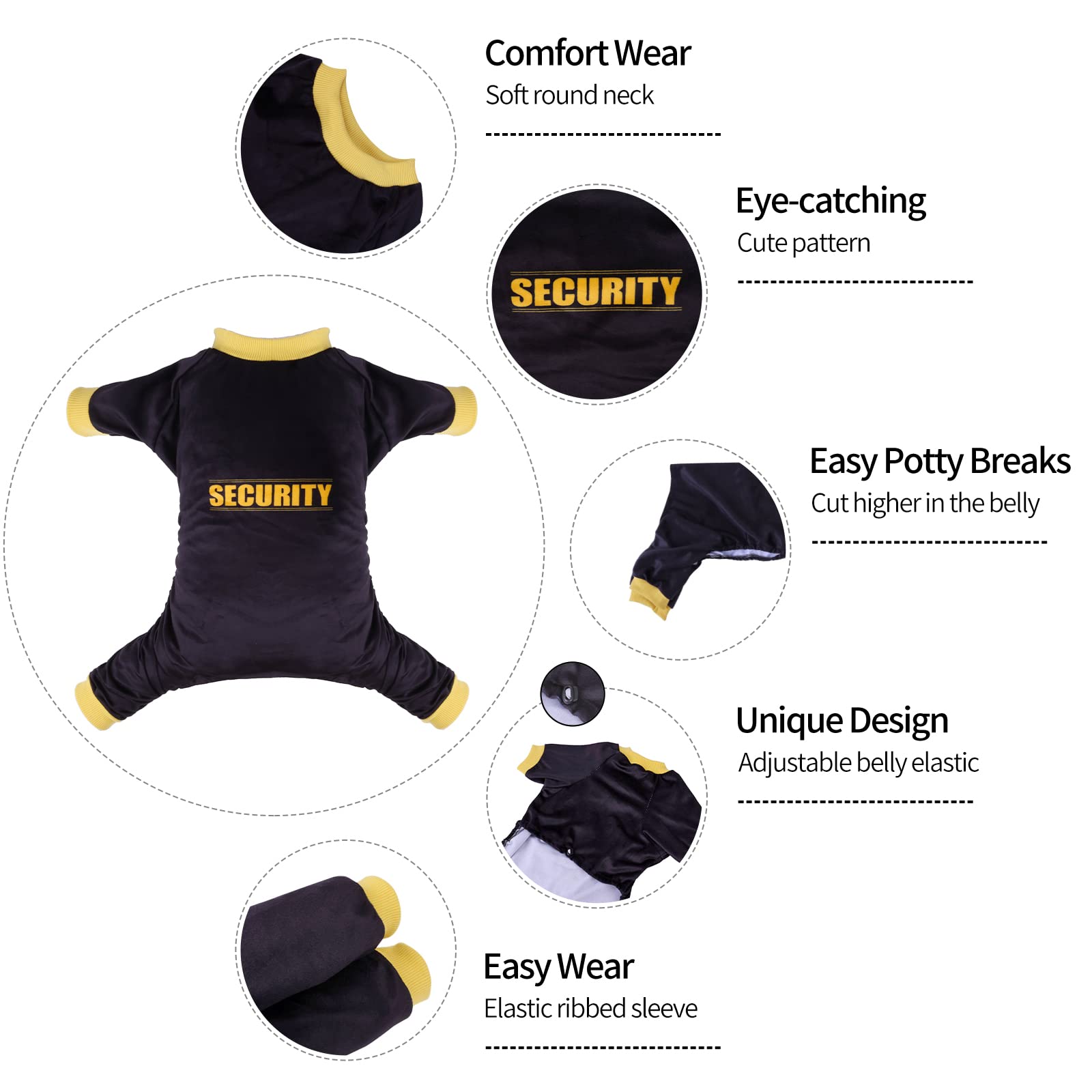 Cutebone Dog Pajamas Security Soft Cat Clothes Cute Puppy Apparel Doggie Outfit Pet Pjs Onesie P264S