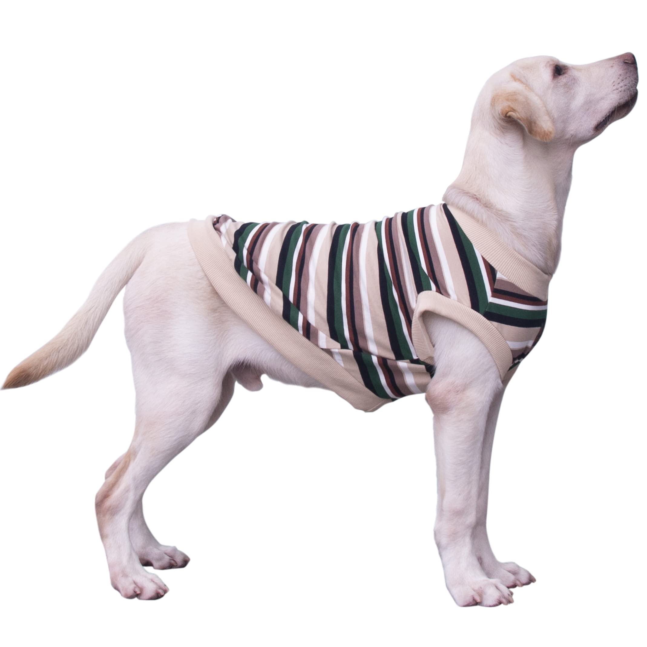 Arunners Extra Large Dog T Shirts Clothes Sleeveless Tank Top Vest For Labrador Rottweiler Great Dane, Khaki 2X-Large