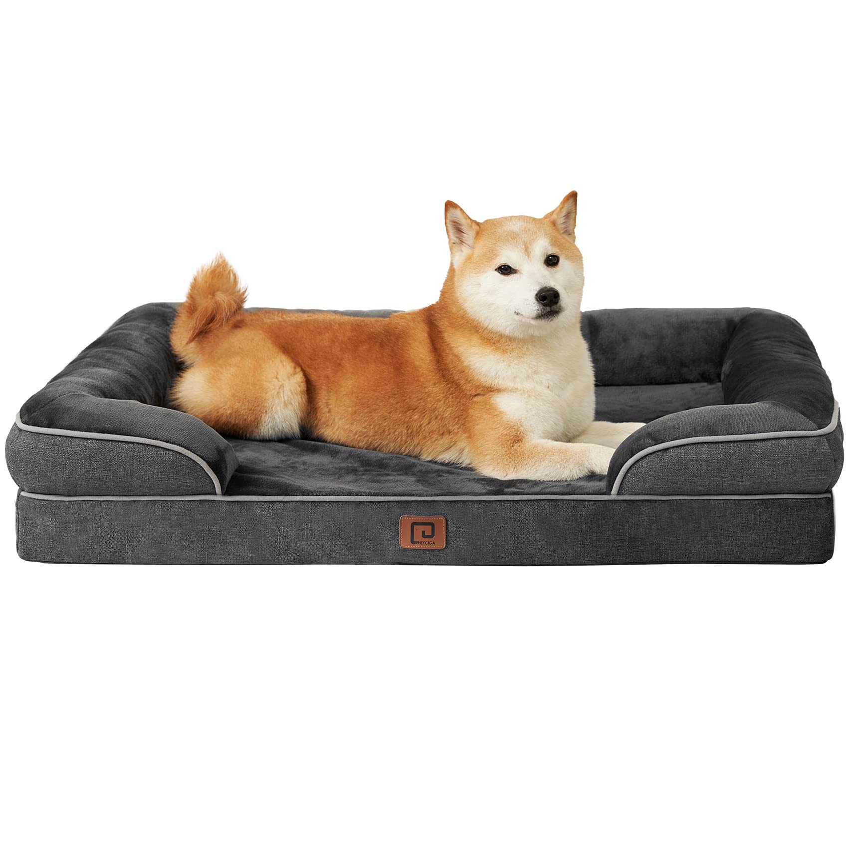 Eheyciga Orthopedic Dog Beds For Large Dogs, Waterproof Memory Foam Large Dog Bed With Sides, Non-Slip Bottom And Egg-Crate Foam