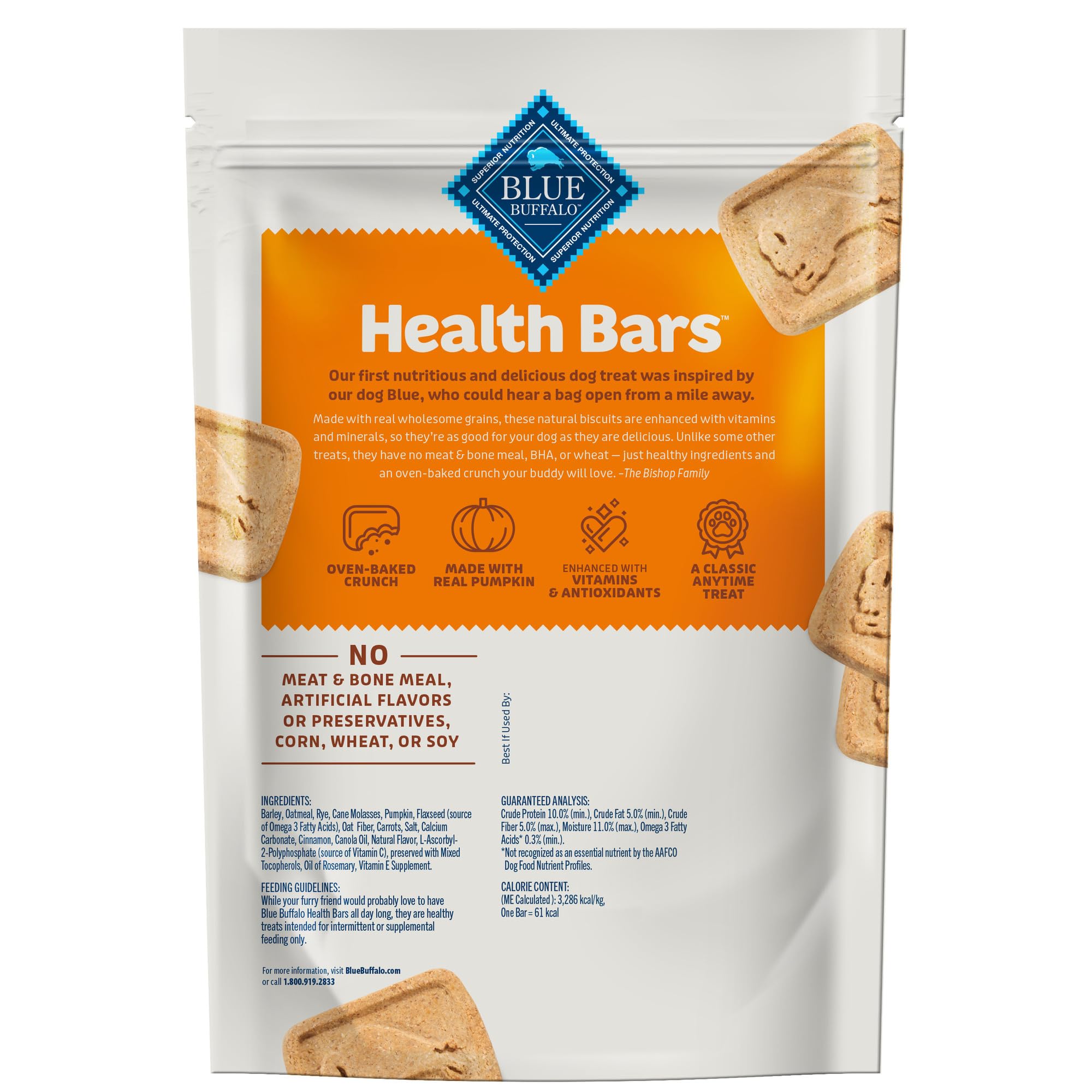Blue Buffalo Health Bars Pumpkin and Cinnamon