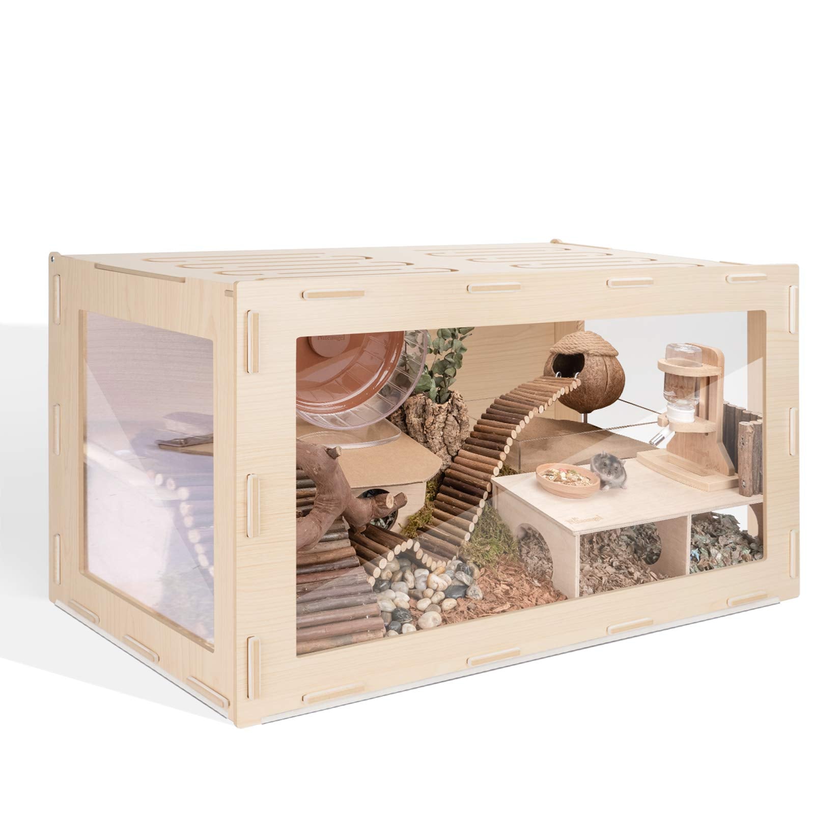 Niteangel Bigger World - Mdf Aspen Terrarium For Hamster Gerbils Mice Lemming Degus Or Other Small-Sized Pets(30 X 15 X 17.7 Inc