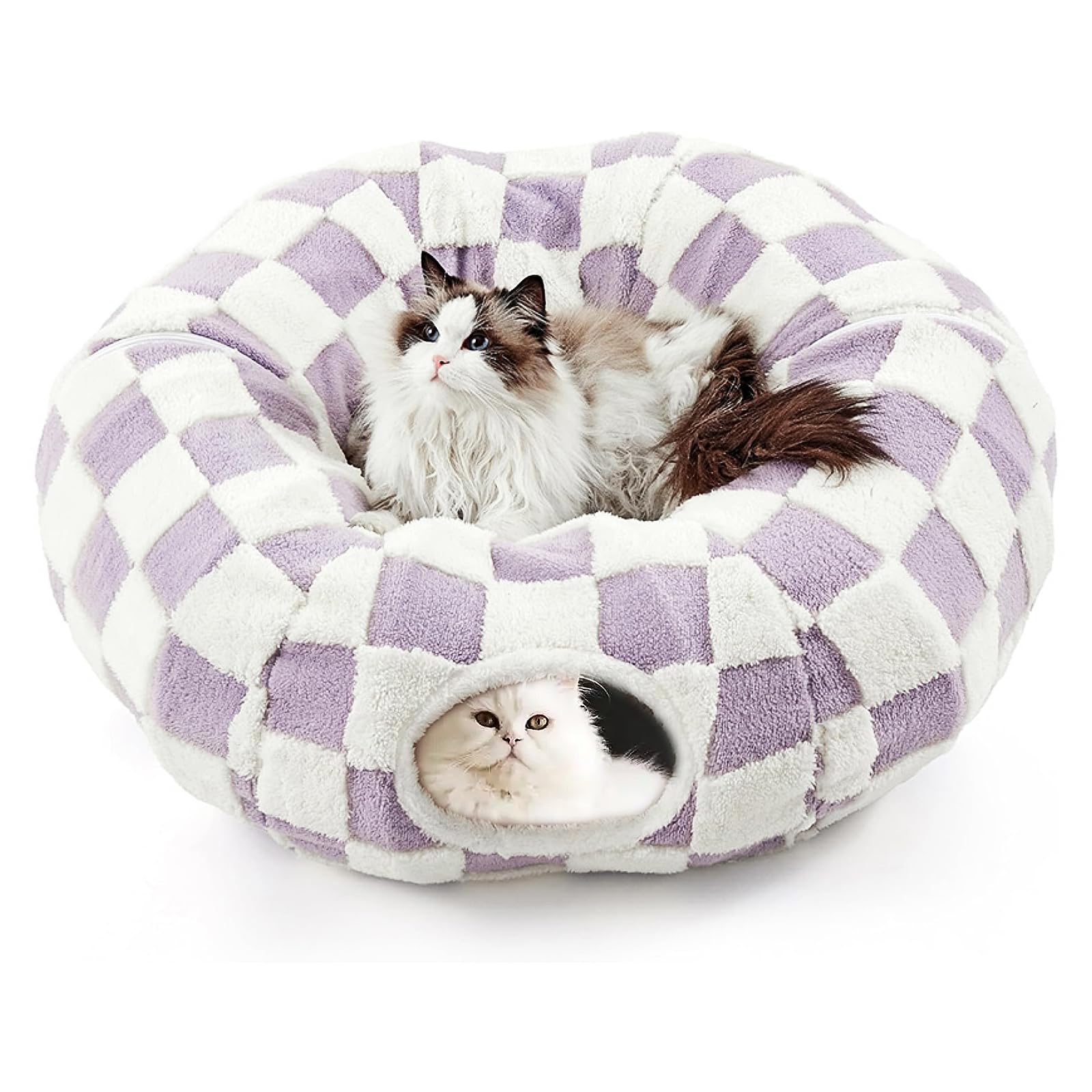 Dfengdf Cat Tunnel Bed For Indoor Cat Donut Tunnel Peekaboo Cat Cave With Washable Cushion Cat Tube Toys For Kitten Puppy Rabbit