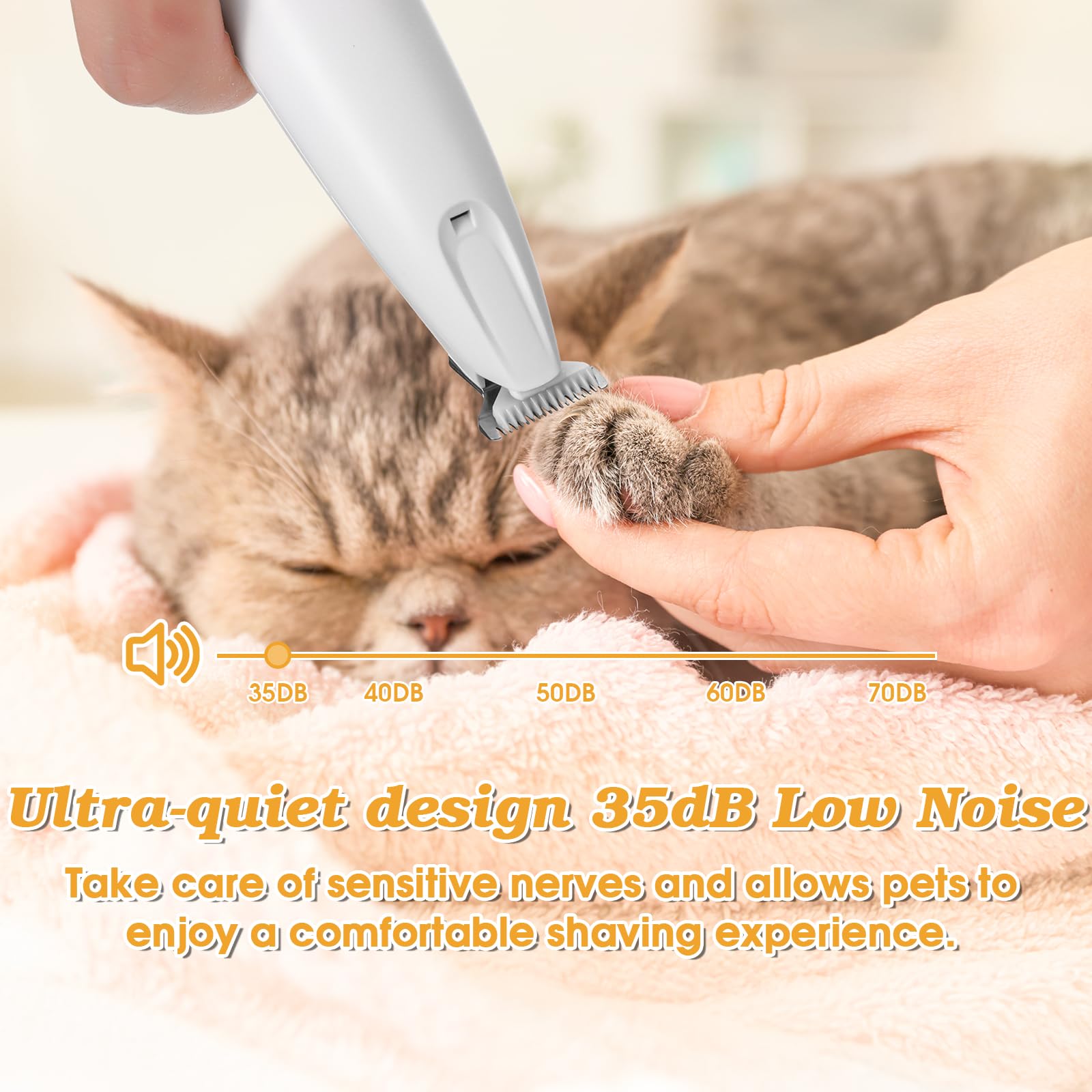 Palksky Dog Clippers for Grooming - 2 in1 Upgraded Electric Dog Paw Trimmer with Nail Grinder, Rechargeable Waterproof Paw Trimm