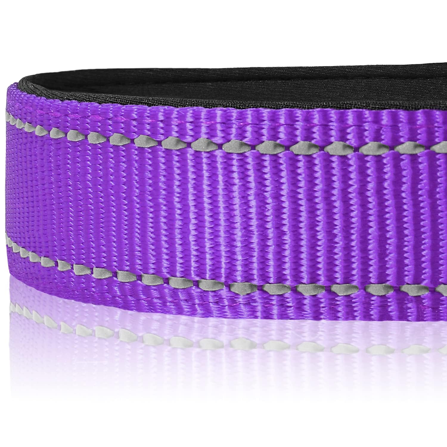 Joytale Reflective Dog Collar,Soft Neoprene Padded Breathable Nylon Pet Collar Adjustable For Extra Large Dogs,Purple,Xl