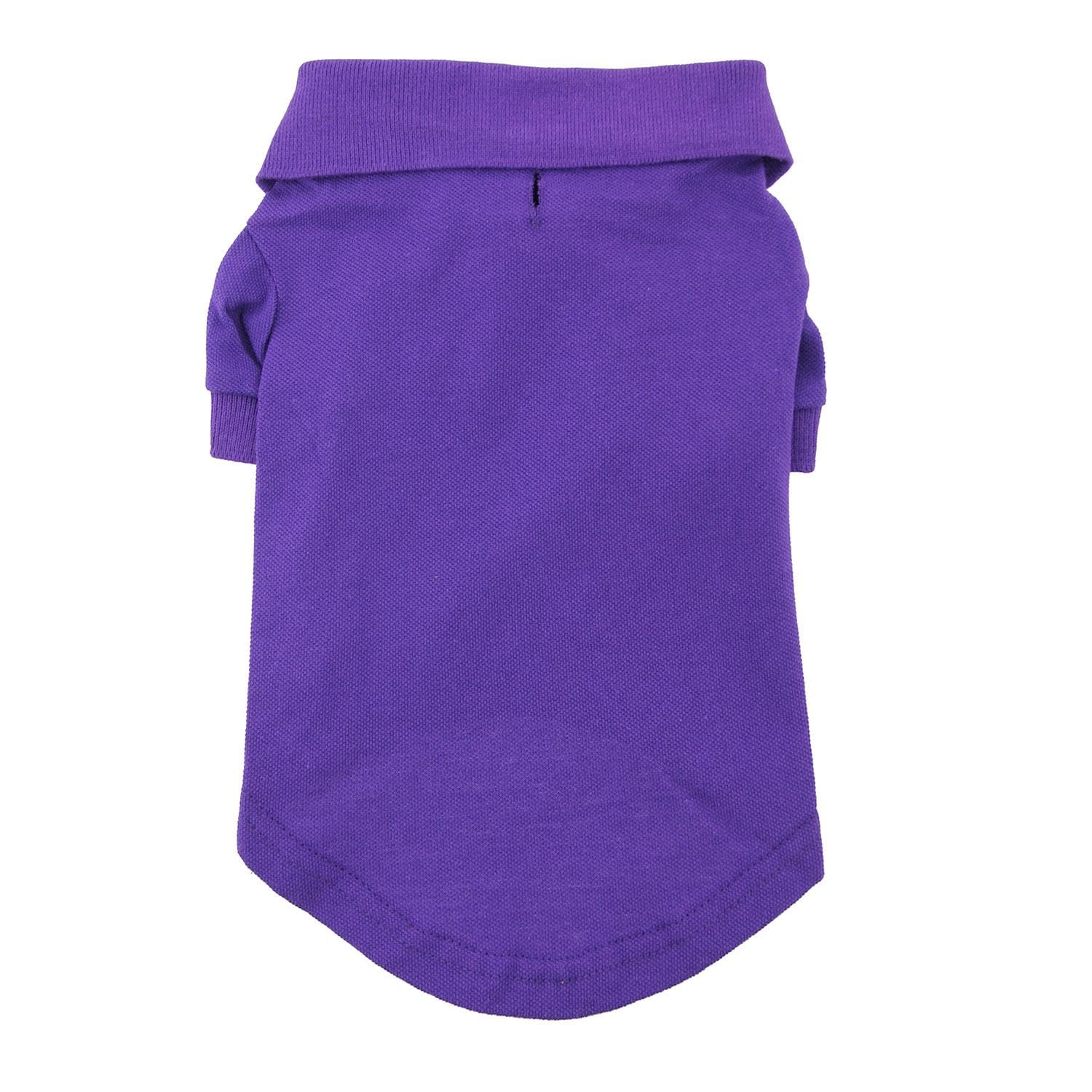 Doggie Design Solid Dog Polo Shirt (Ultra Violet, M)