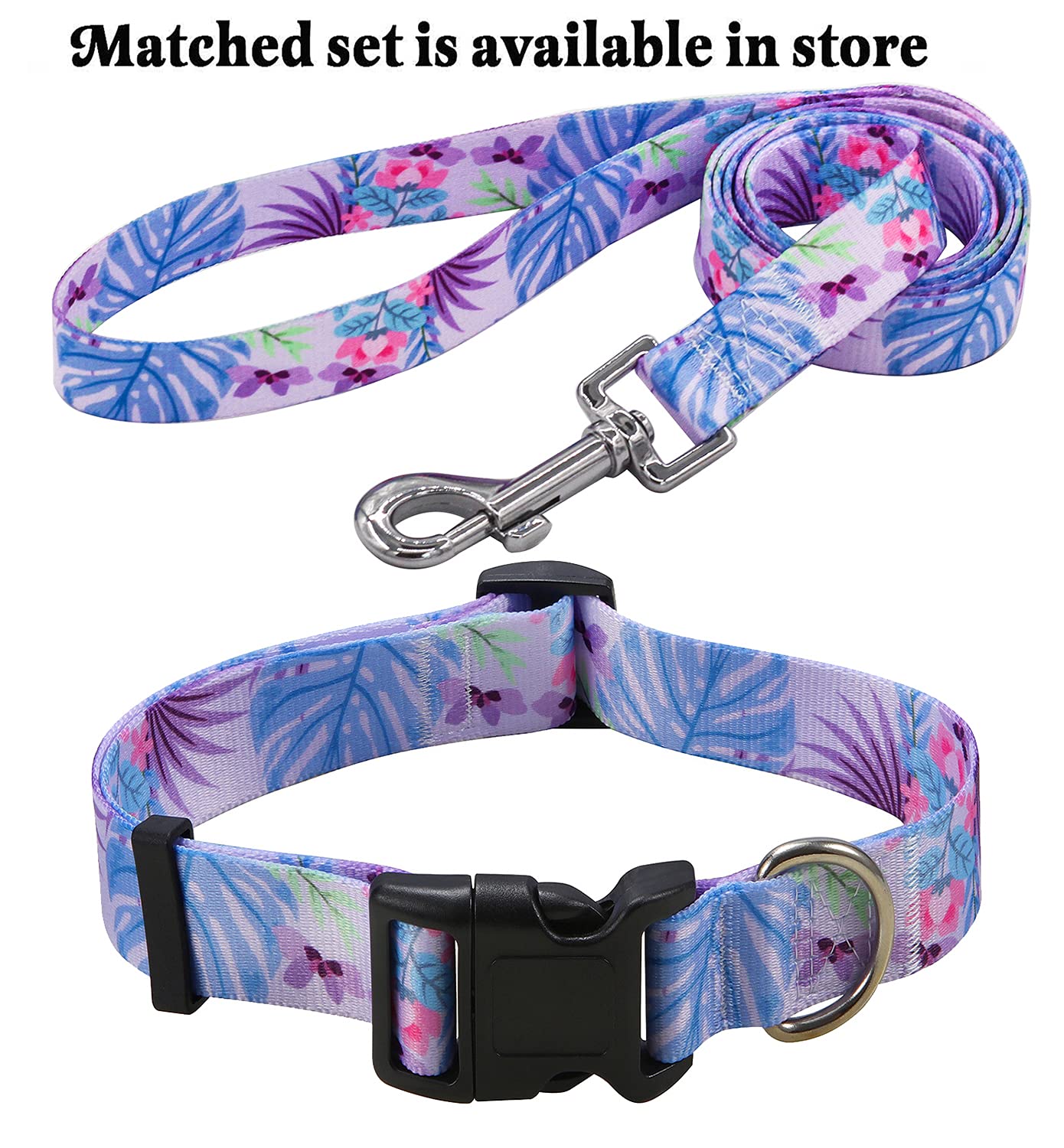 Mihqy Dog Collar With Bohemia Floral Tribal Geometric Patterns - Soft Ethnic Style Collar Adjustable For Small Medium Large Dogs (Purple Flower, S)