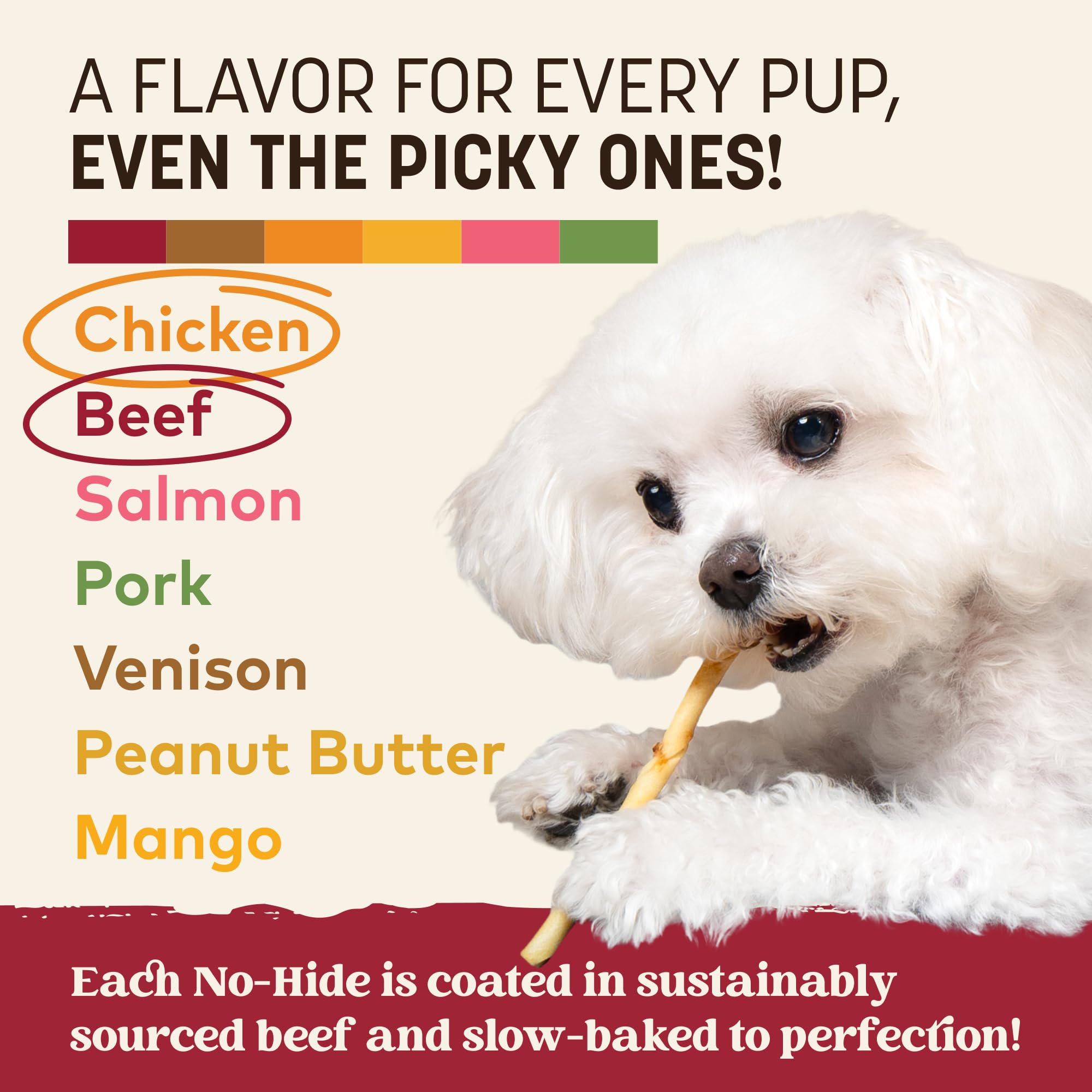 Earth Animal No Hide Stix - Long Lasting Rawhide Free Small Dog Chews Sticks, Chicken & Beef Variety Bundle - 40 Count Value Pac