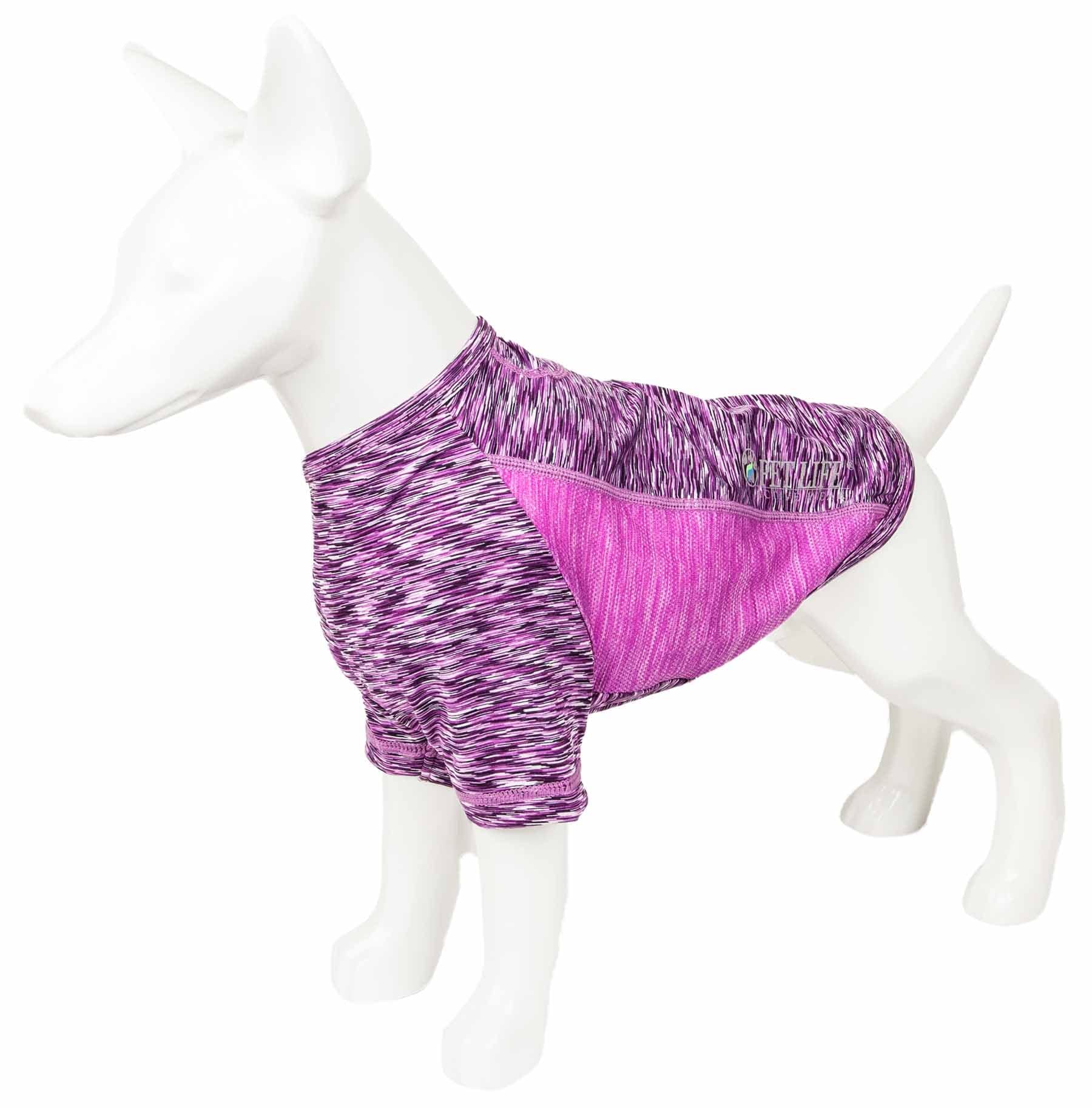Pet Life  Active 'Warf Speed' Heathred Dog Fitness and Yoga Pet T-Shirt Dog Clothes - Performance Dog T-Shirt with 4-Way-Stretch