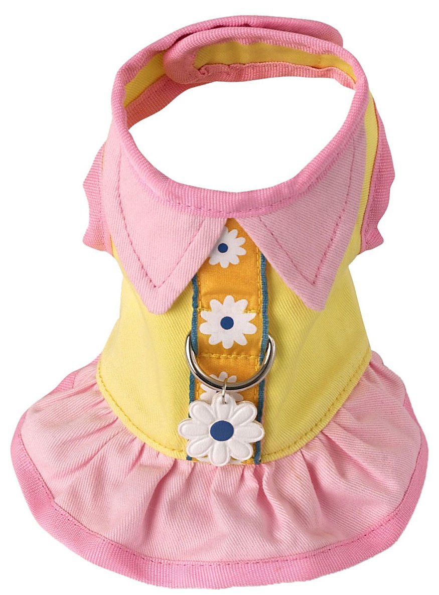 Doggles Dog Harness Dress, Yellow, Extra Small