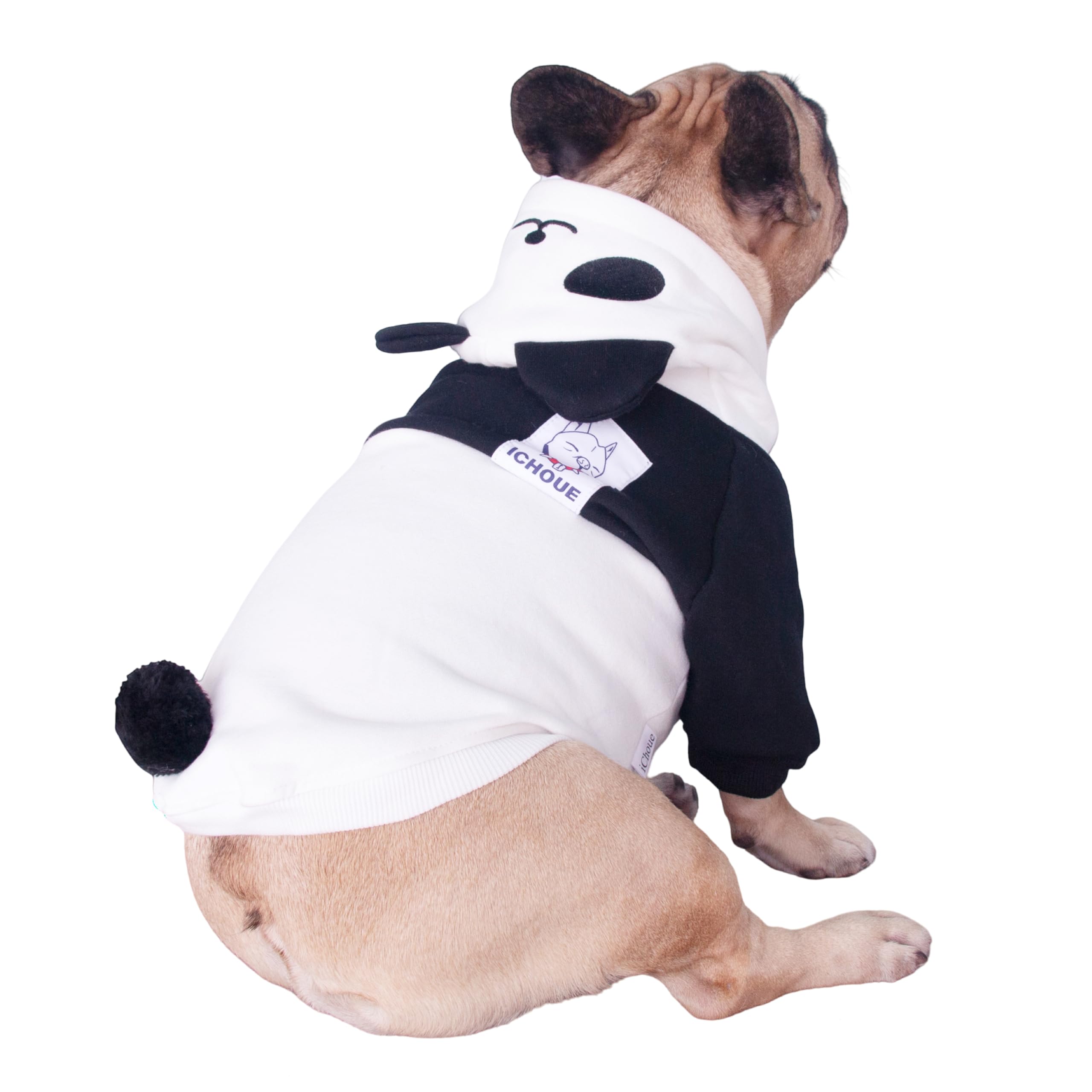 iChoue Panda Christmas Halloween Dog Costumes, Cute Animal Hoodies, Warm Pet Clothes for Medium Dogs French English Bulldog Pug