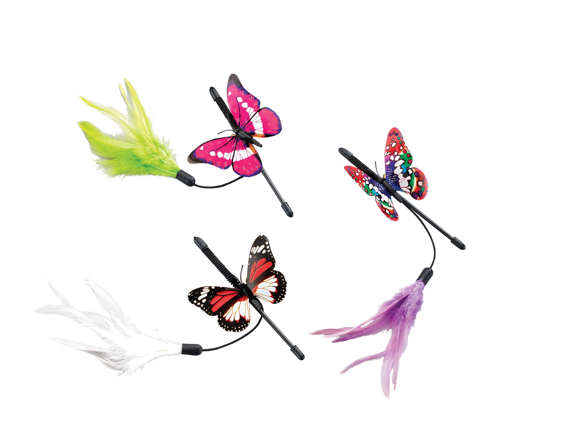 Spot Ethical Pet Products Fluttering Butterfly Mini Teaser Wand For Cat, 8'