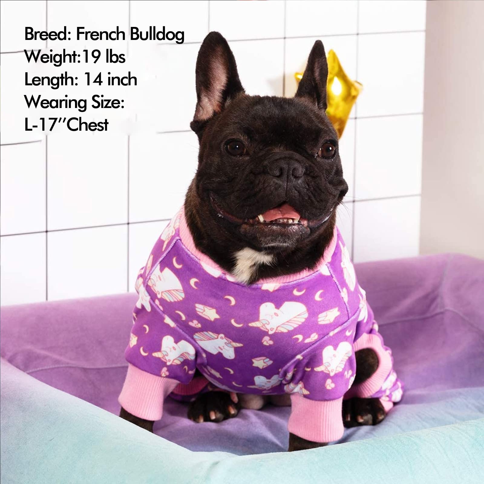 Kyeese Dog Pajamas Unicorn Soft Material Stretchable Dogs Pajamas Onesie Pet Pjs Dog Clothes