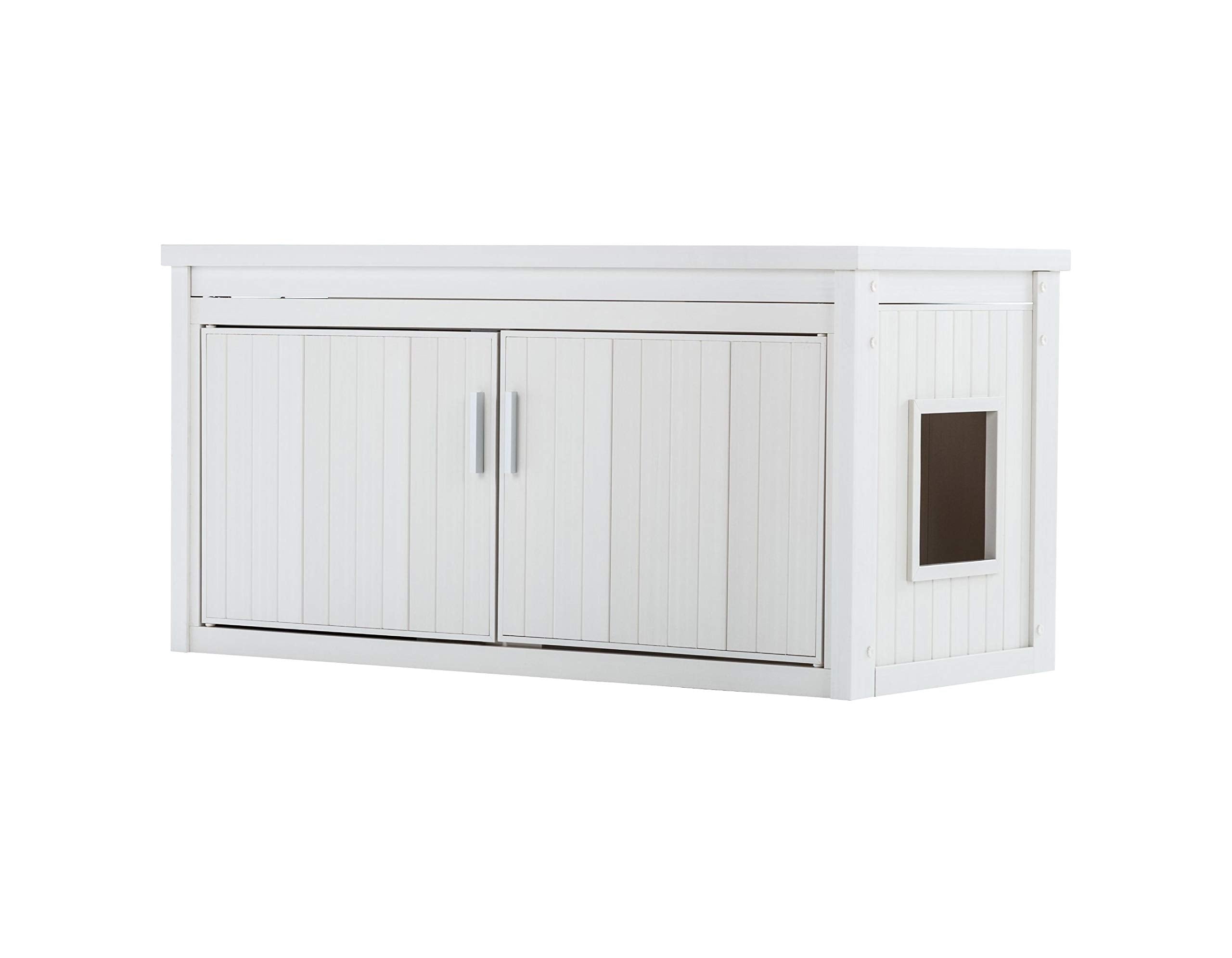 Litterloo Bench, Litter Box Cover /Antique White