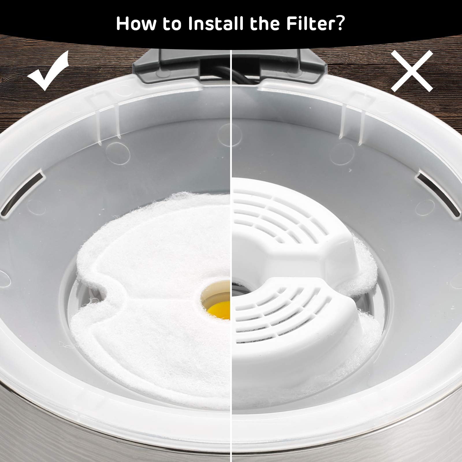 iPettie Water Fountain Carbon Filters for Neverland Cat Water Fountain and Stainless Steel Cat Drinking Fountain, IP-670-F4, 4 P